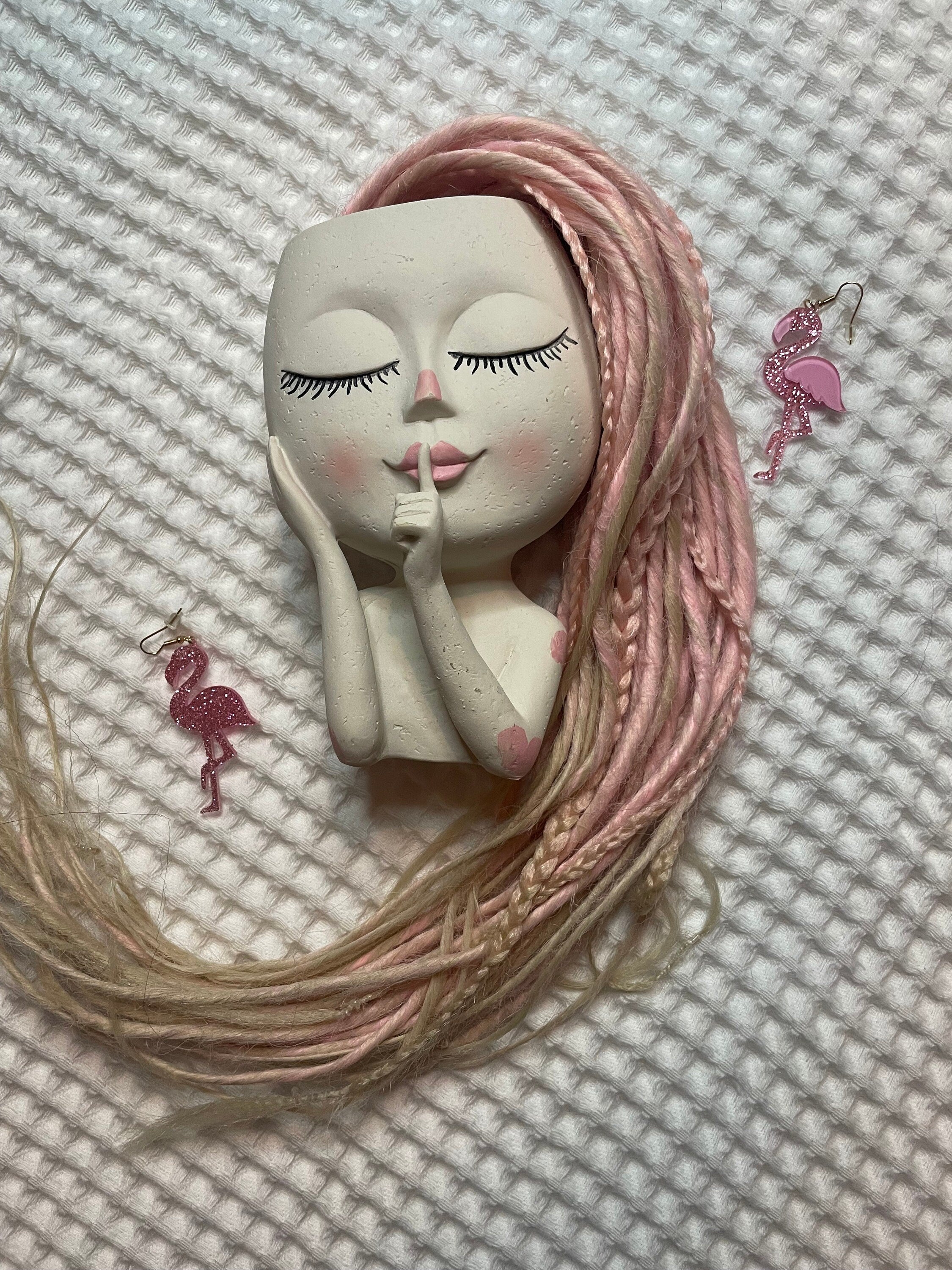 Pink to Blonde Ombré Thin Double Ended Dreads | Braids & Twists Dread Set
