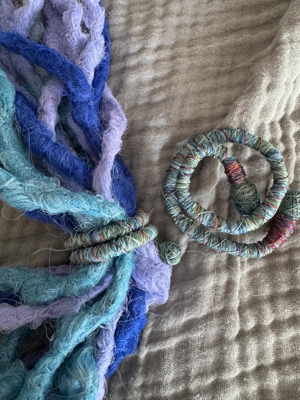 Wrapped bendy dread tie boho