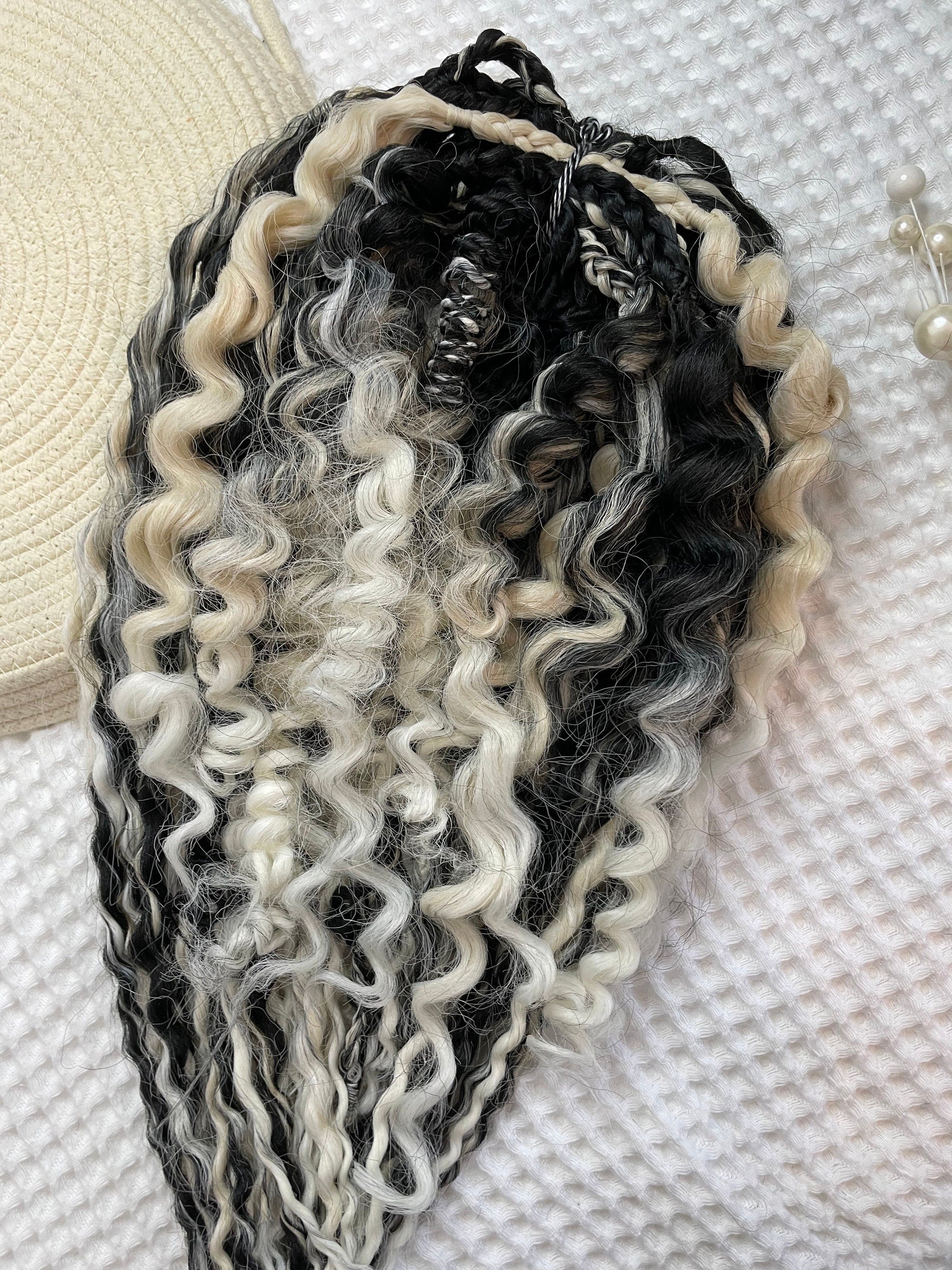 Black and White Wavy Dreads