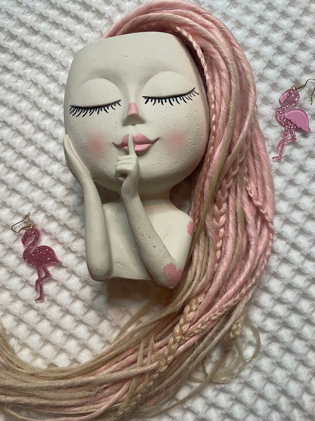 Pink to Blonde Ombré Thin Double Ended Dreads | Braids & Twists Dread Set