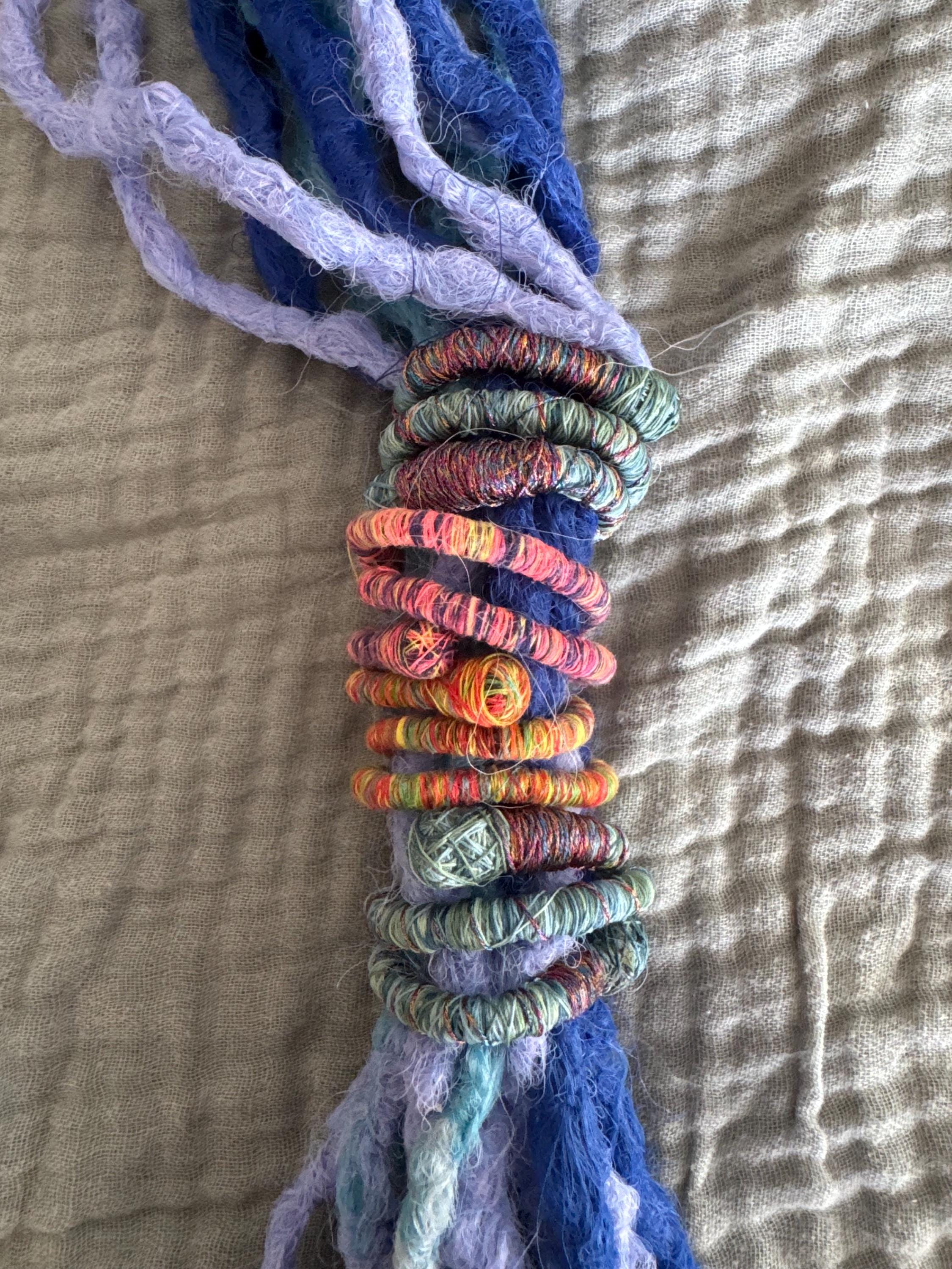 Wrapped bendy dread tie boho
