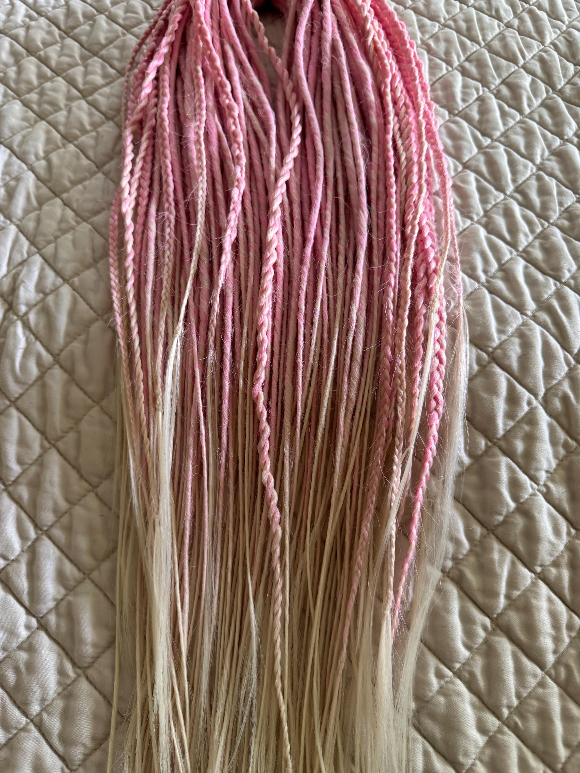 Pink to Blonde Ombré Thin Double Ended Dreads | Braids & Twists Dread Set