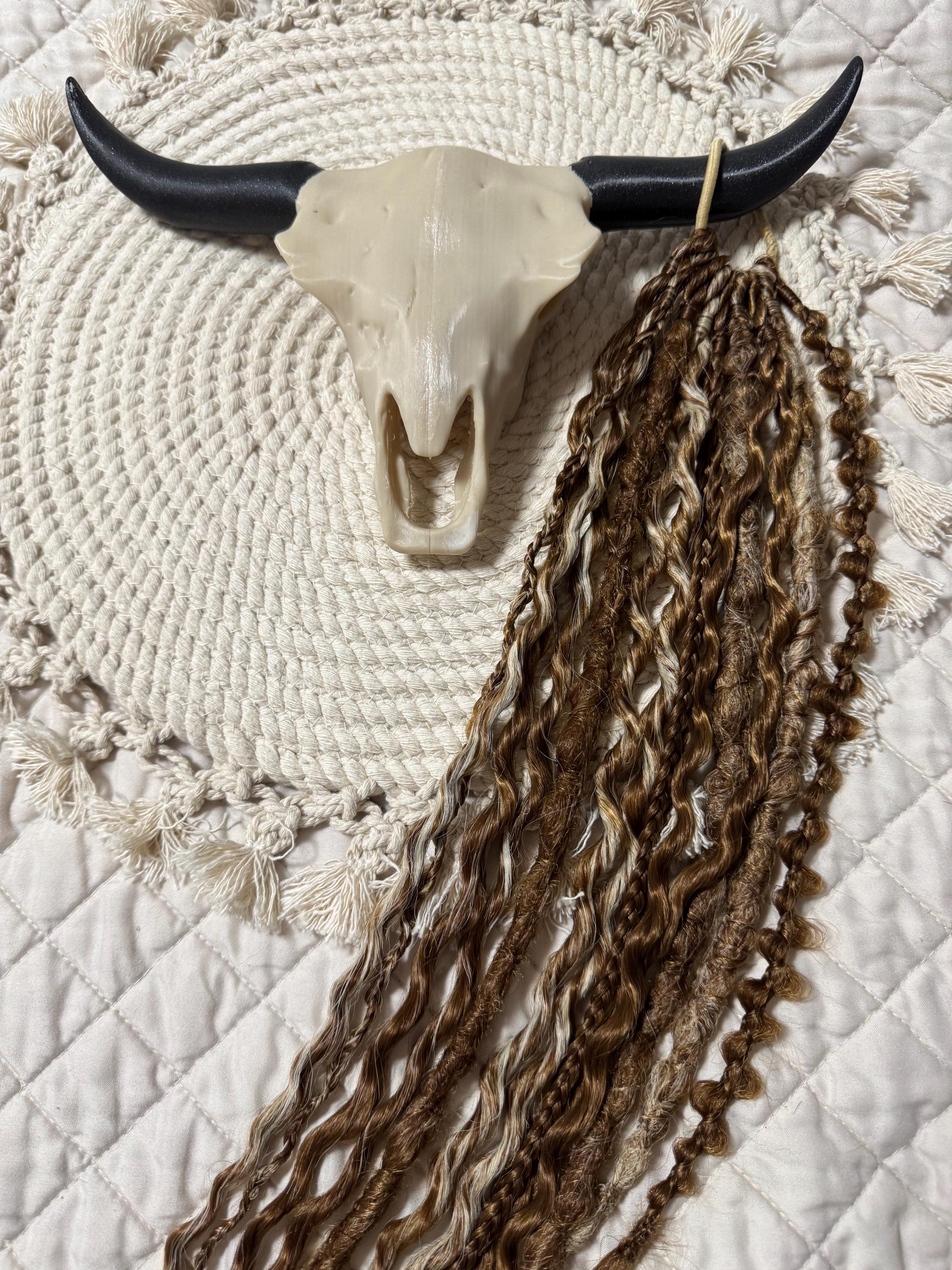 Dreaded Boho Ponytail | Golden Brown & Blonde Dread Hair Piece