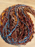 Cowboy Copper with turquoise Wavy Dreads