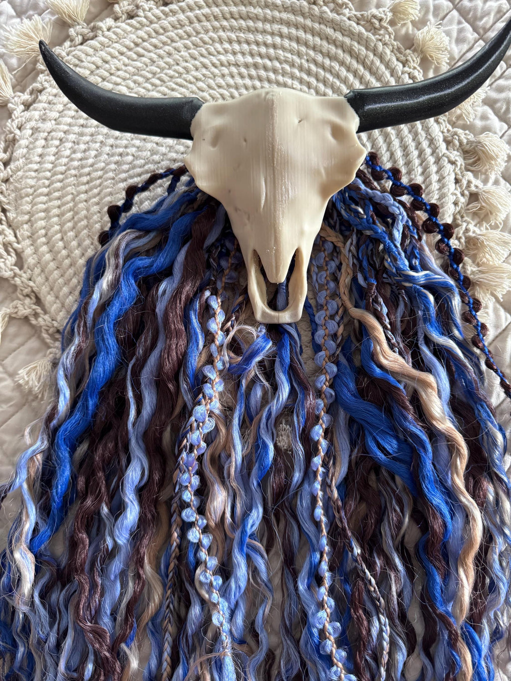 Blueberry chocolate double ended wavy dreads boho