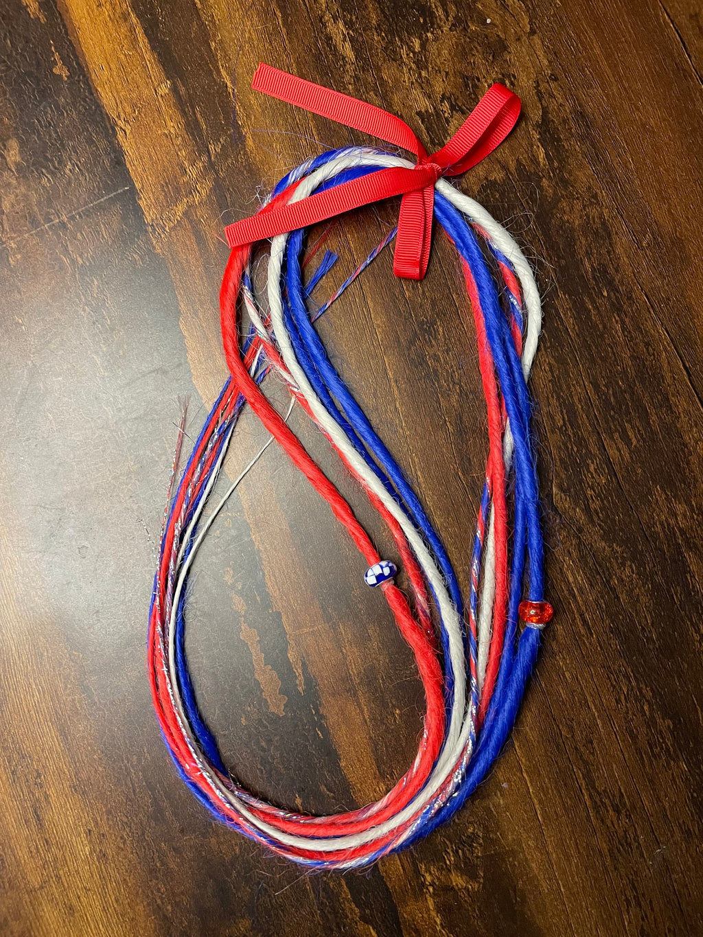 Patriotic Red, White & Blue Thin Synthetic Dreads | Sparkle Dread Set