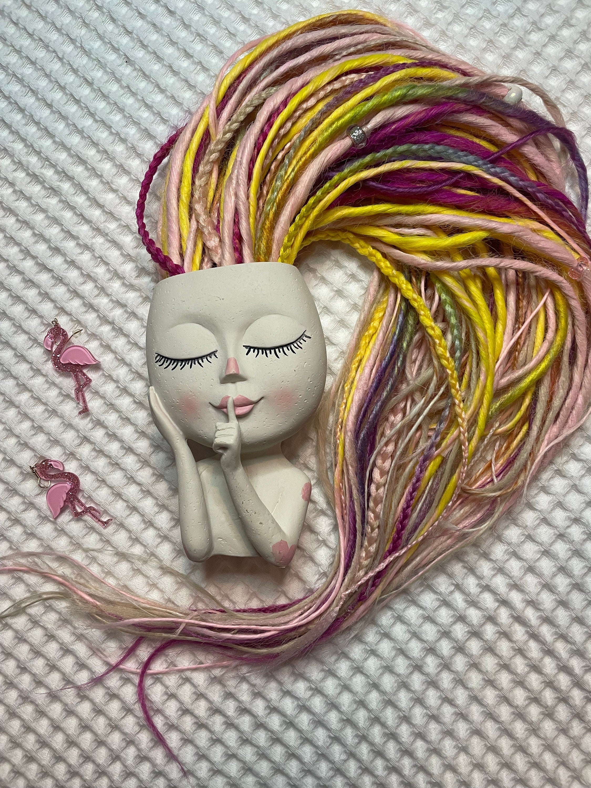 Pink sunset thin double ended dreads