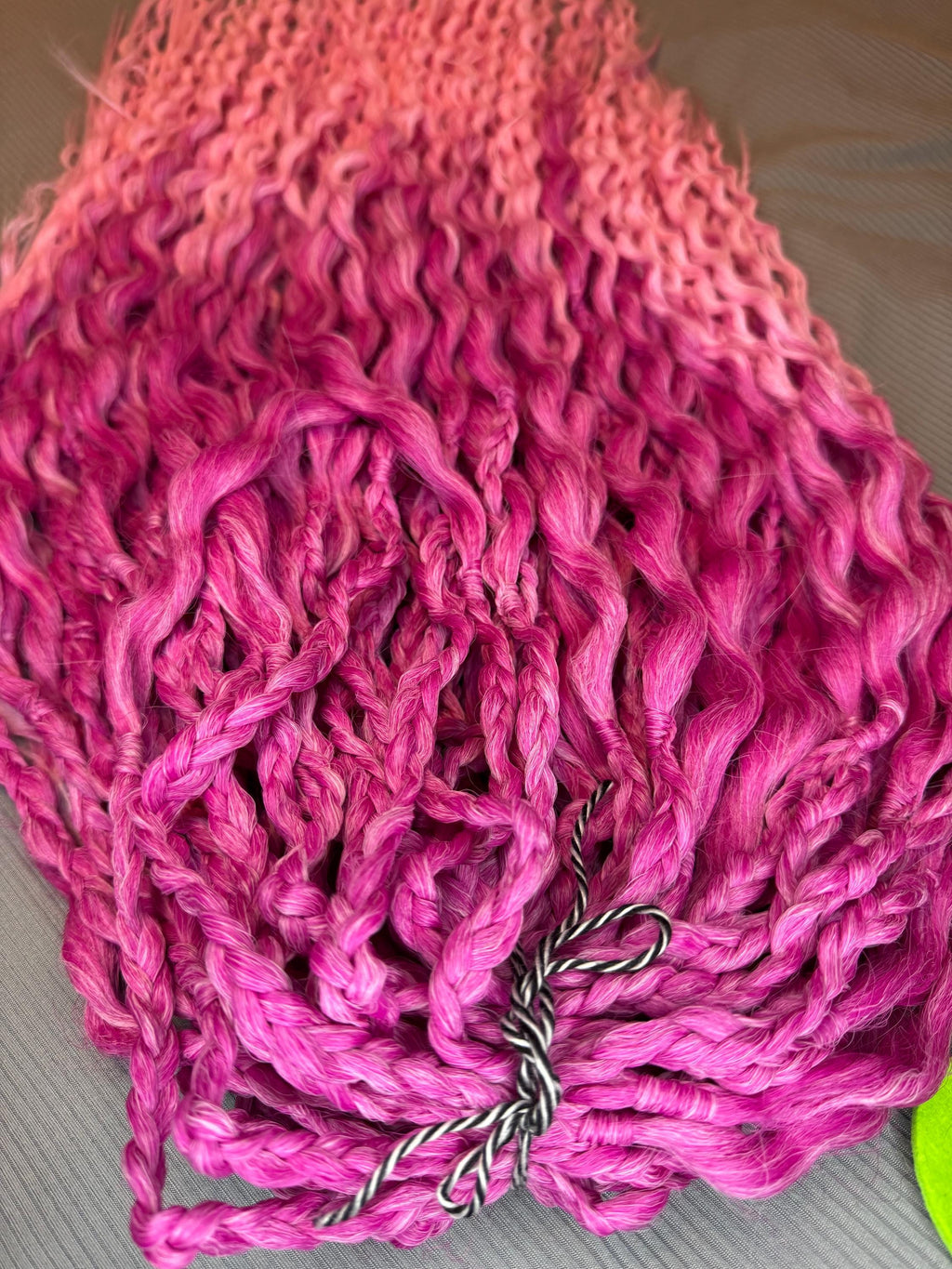 Cherry Blossom Pink Double Ended Wavy Dreads | Dark to Light Pink Ombré Dread Set