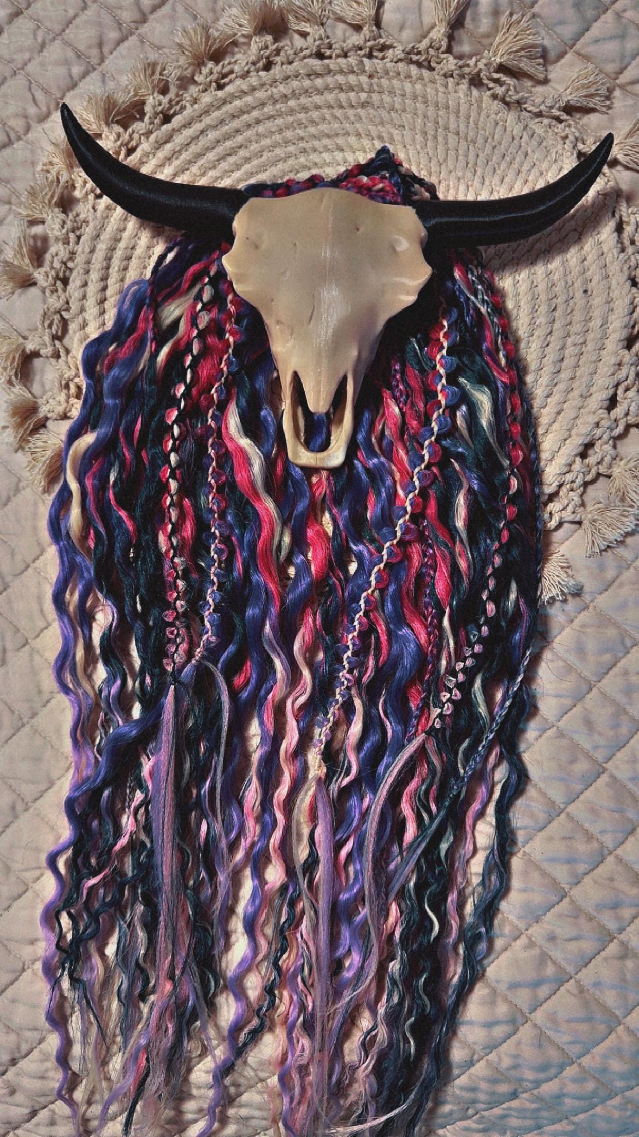 Flower Dream Double Ended Wavy Dreads | Boho Dread Set with Braids