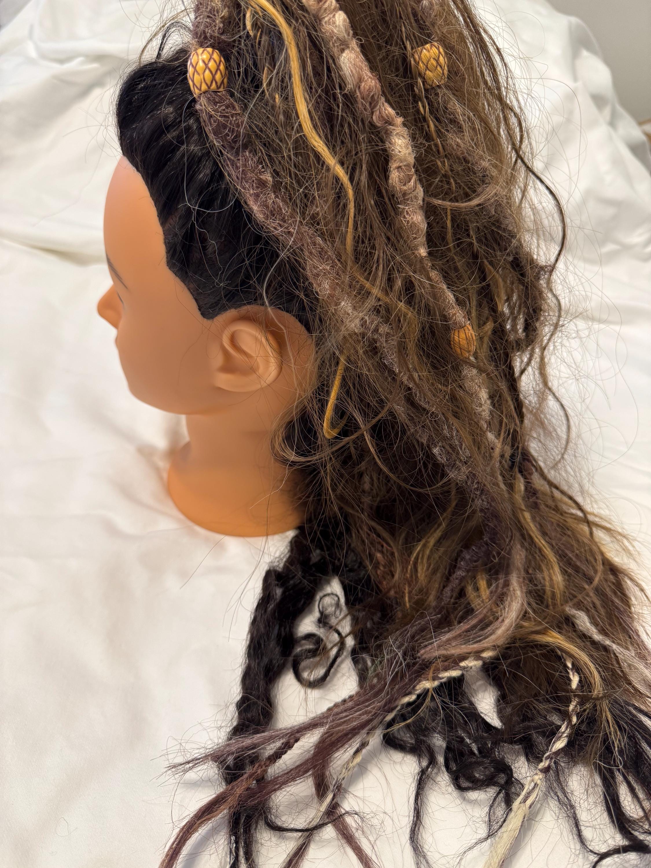 Butterfly Hair Clip with Dreads, Braids & Beads | Dread Hair Accessory