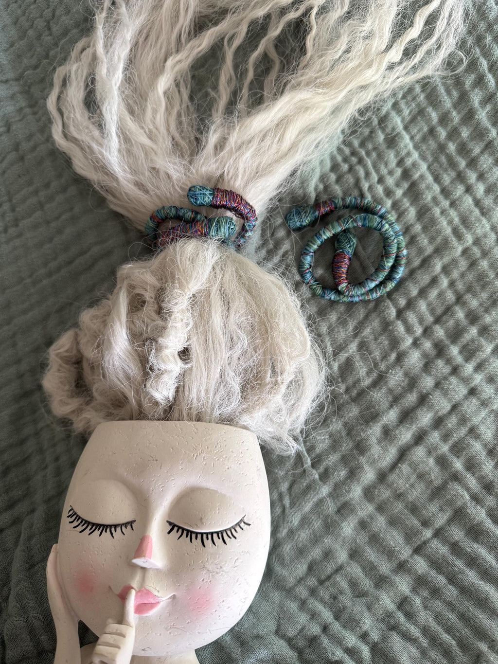 Wrapped bendy dread tie boho