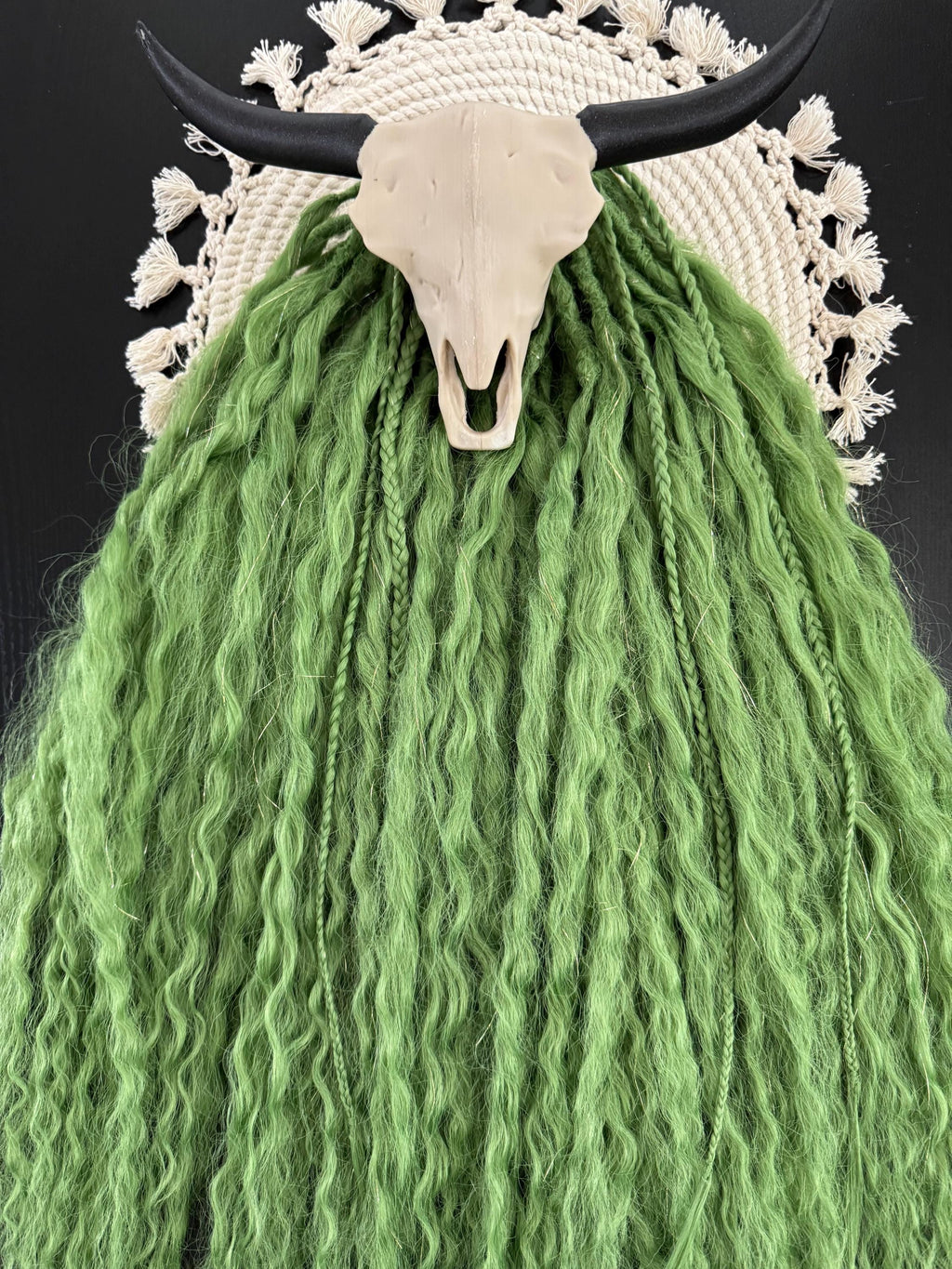 Seaweed Crochet Double Ended Wavy Dreads | Gold Tinsel Dread Set