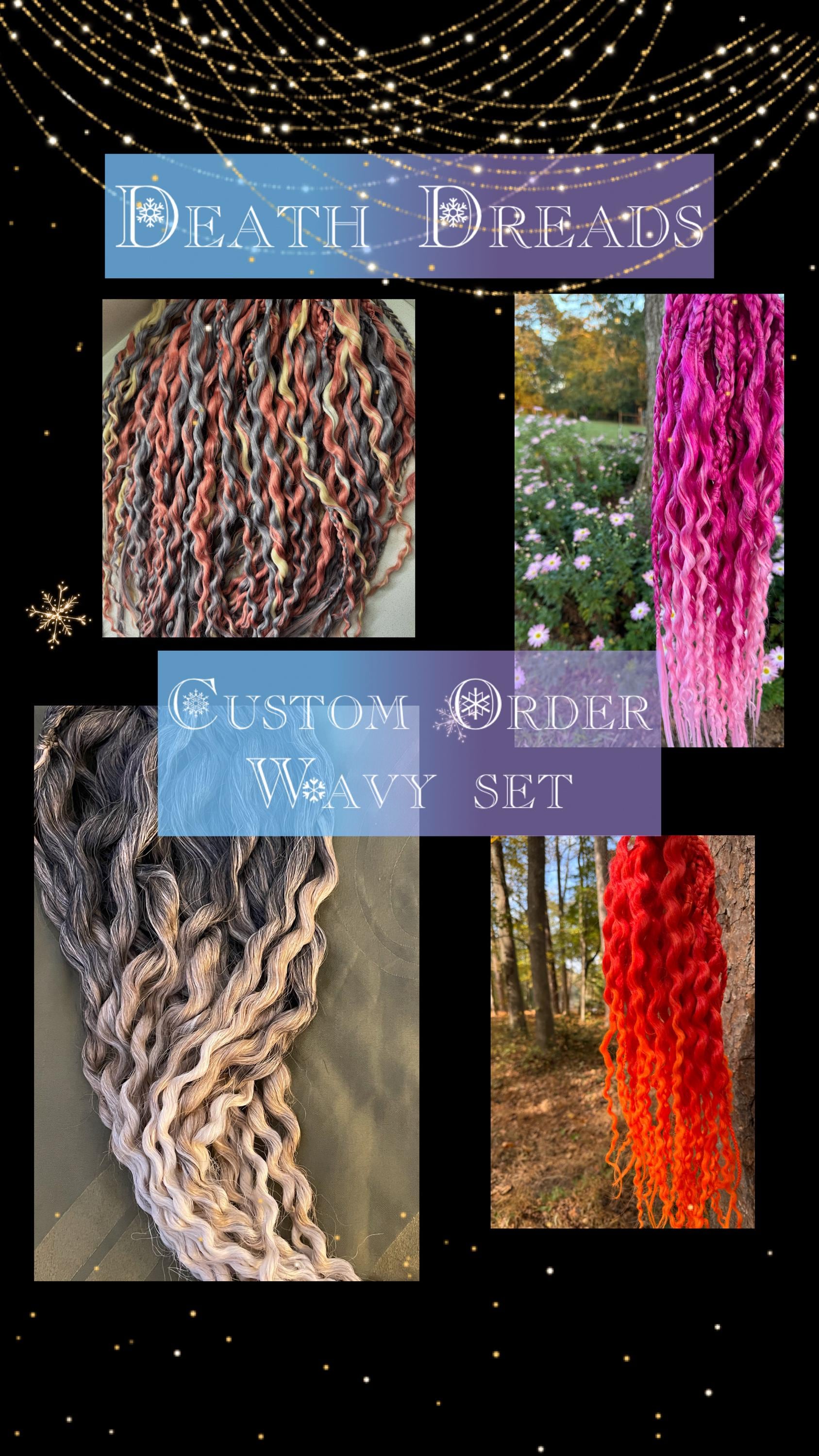 Custom Order Wavy Dreads | Personalized Kanekalon Dread Set | Death Dreads
