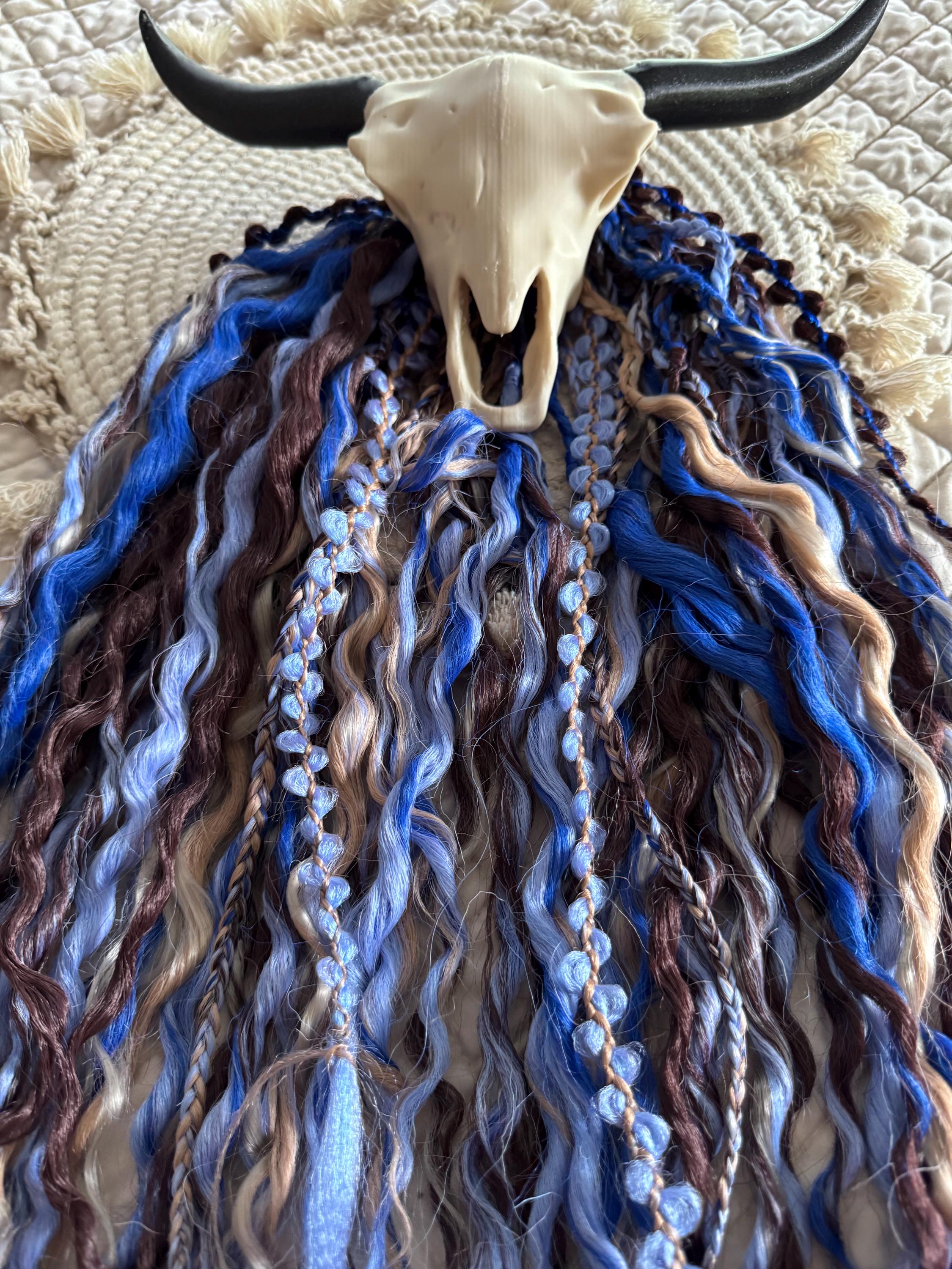 Blueberry chocolate double ended wavy dreads boho