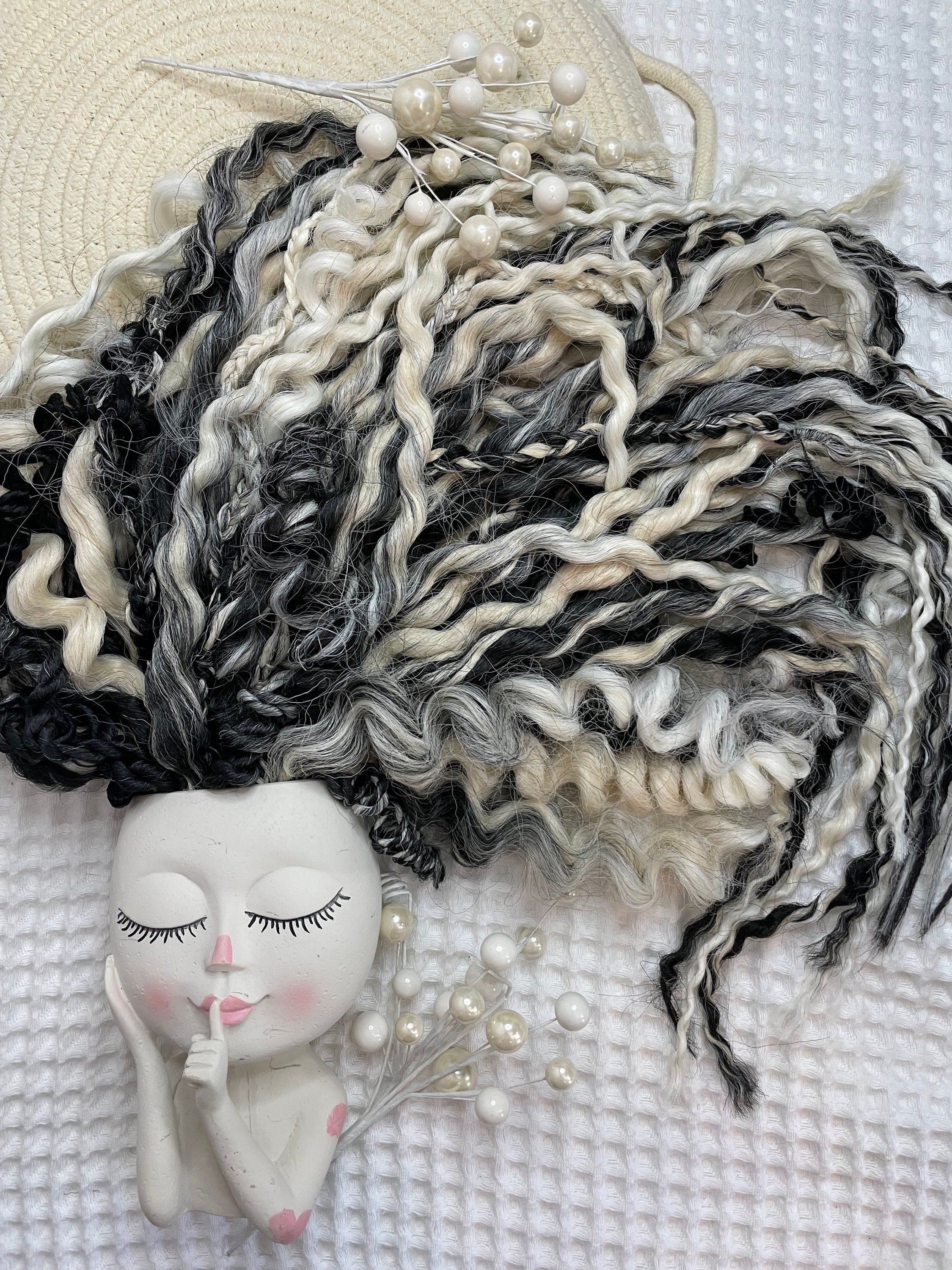 Black and White Wavy Dreads