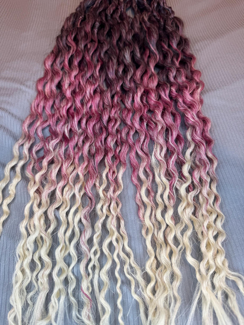 Black red blonde melt double ended wavy dreads