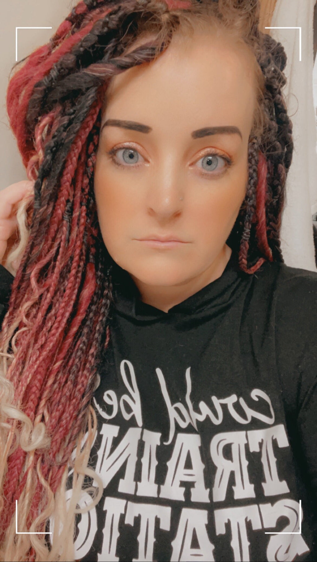 Brown, Red & Blonde Ombré Thin Synthetic Dreads | Feathered or Curly Ends | Braids Included