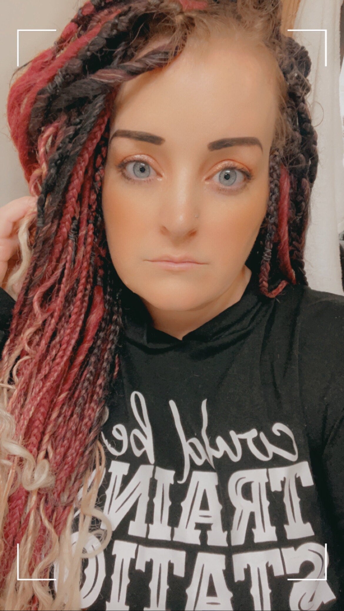 Brown, Red & Blonde Ombré Thin Synthetic Dreads | Feathered or Curly Ends | Braids Included