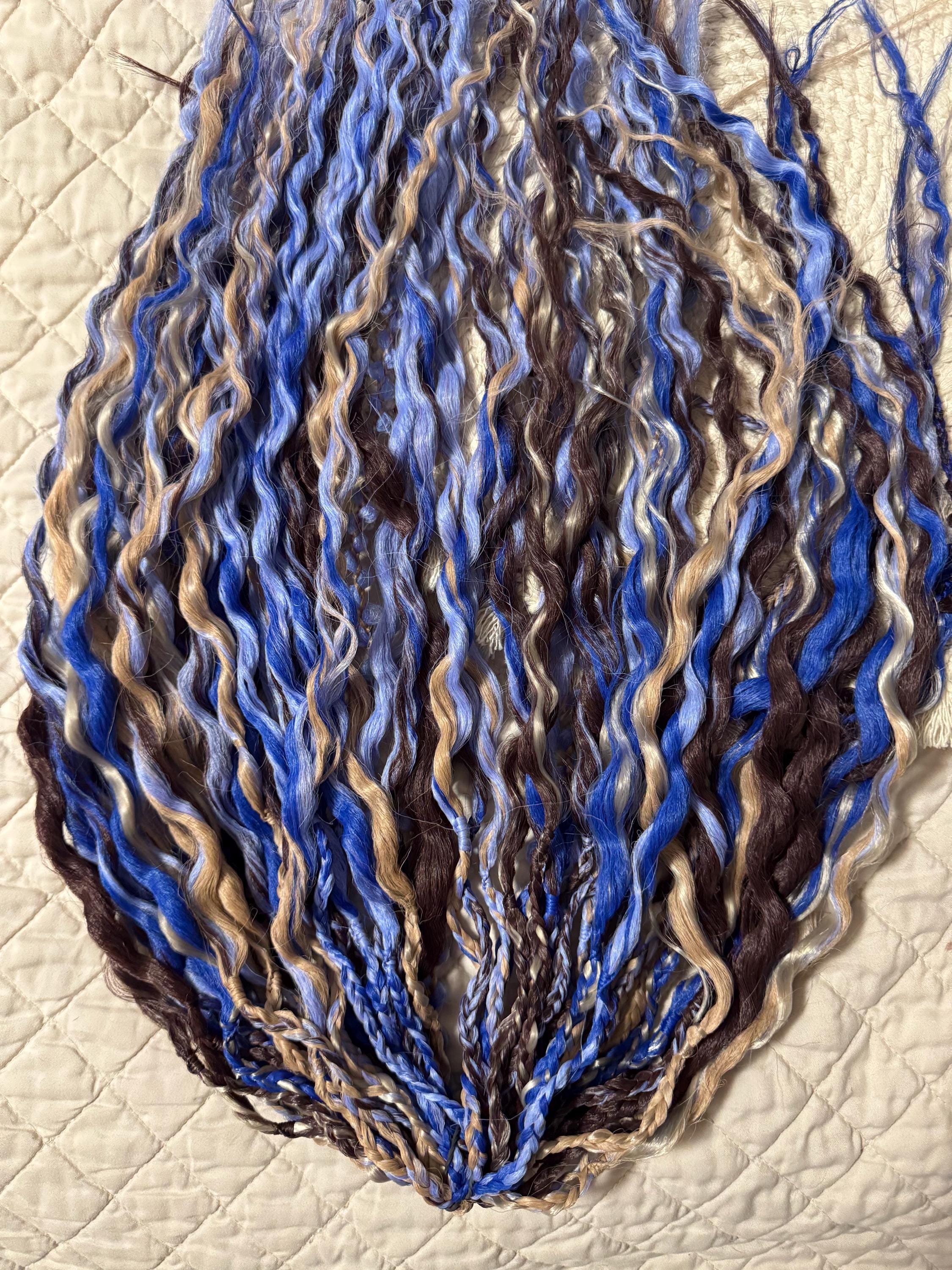 Blueberry chocolate double ended wavy dreads boho