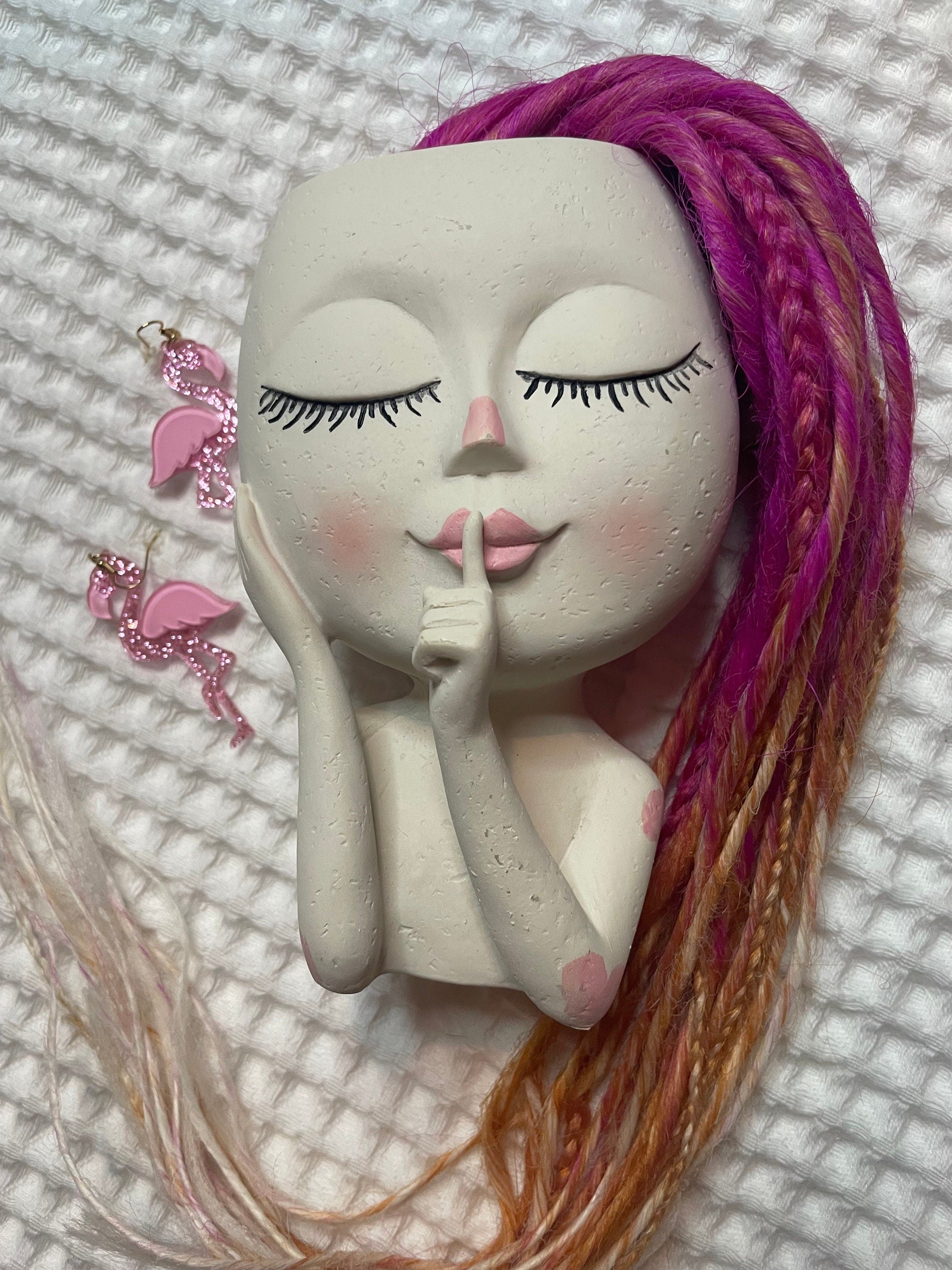 Pink to Orange to Blonde Ombré Thin Synthetic Dreads | Sunset Dread Set