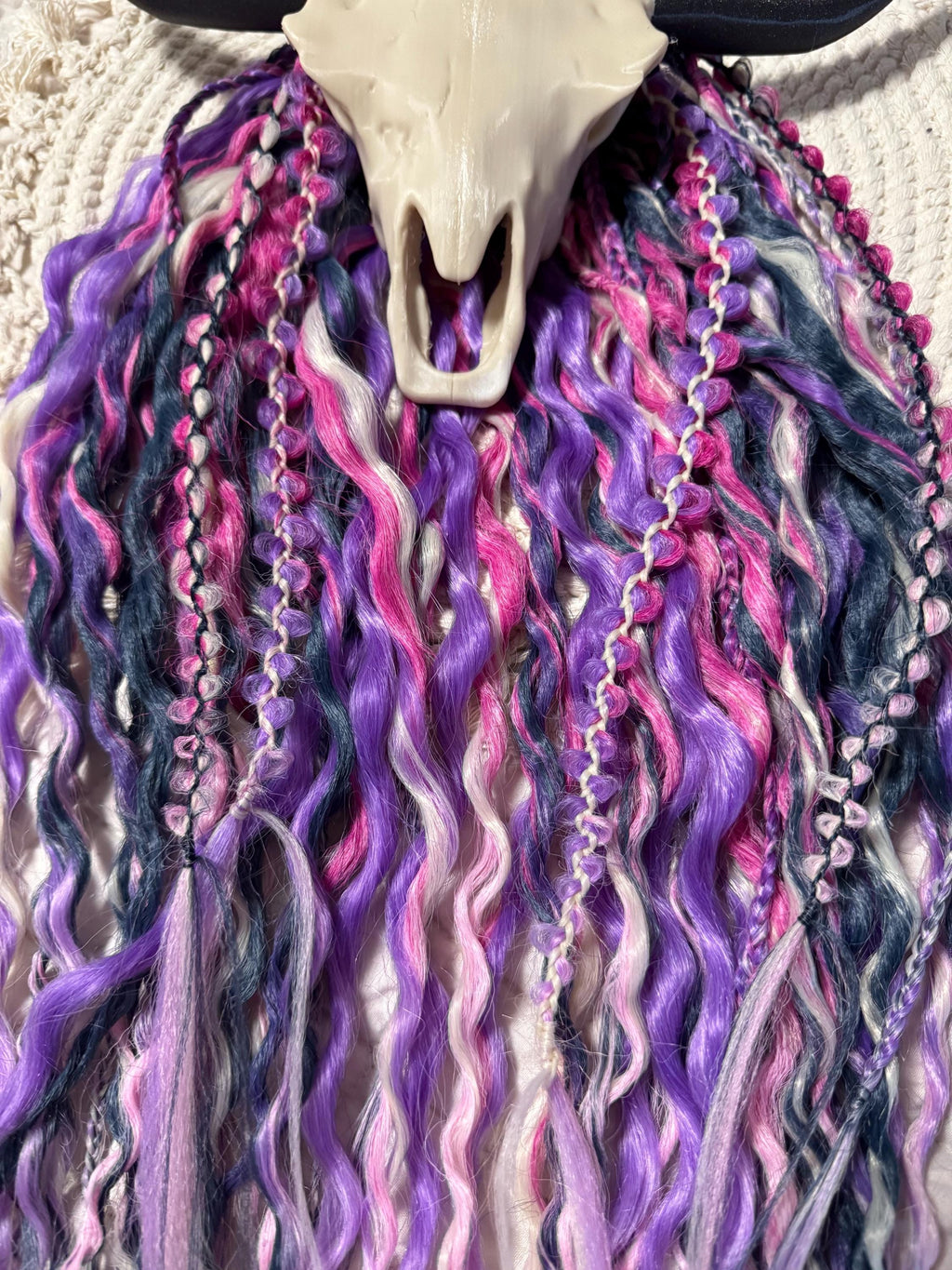 Flower Dream Double Ended Wavy Dreads | Boho Dread Set with Braids