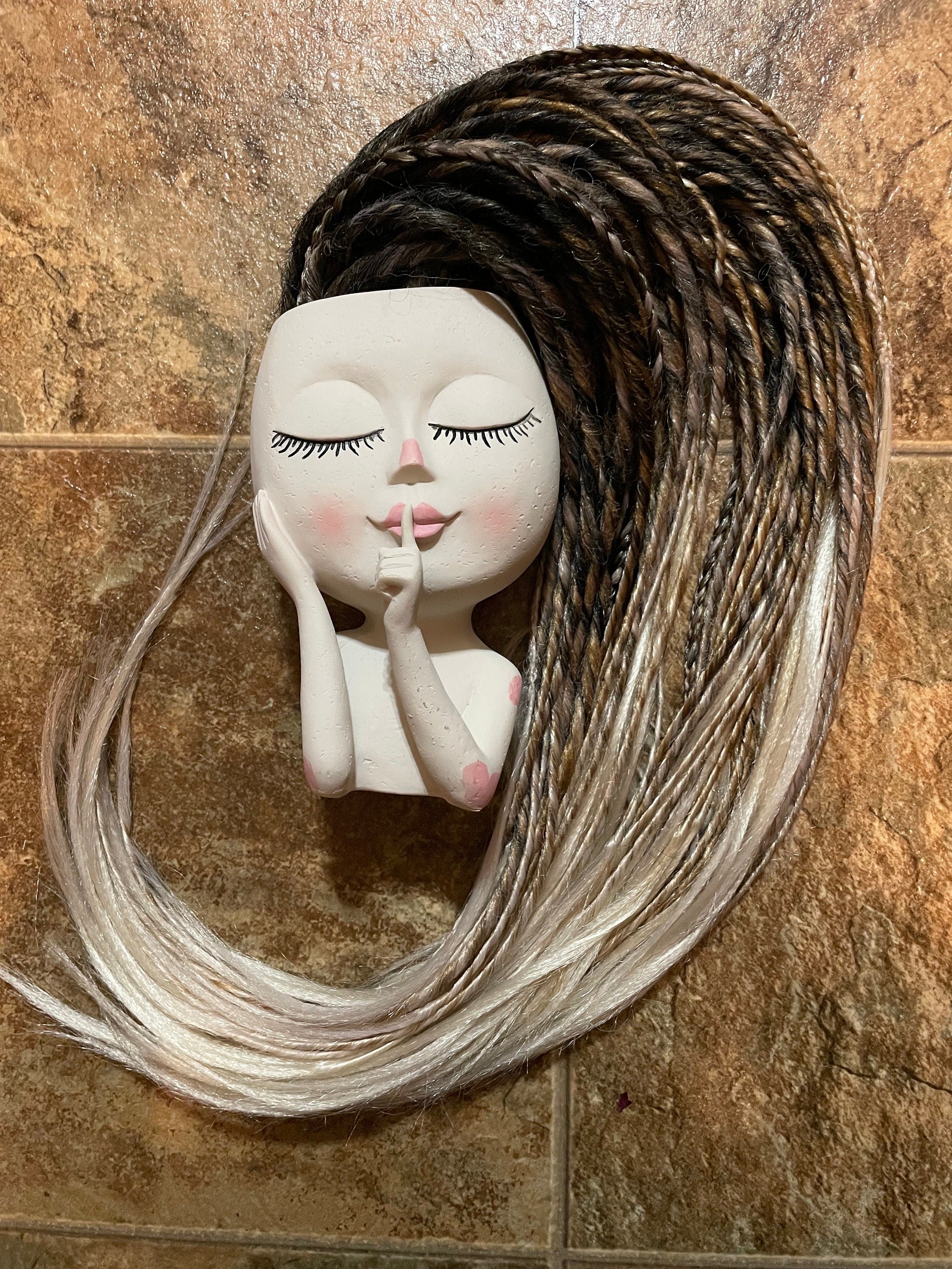 Brown to Blonde Ombré Thin Double Ended Dreads | Feathered Ends | Customizable