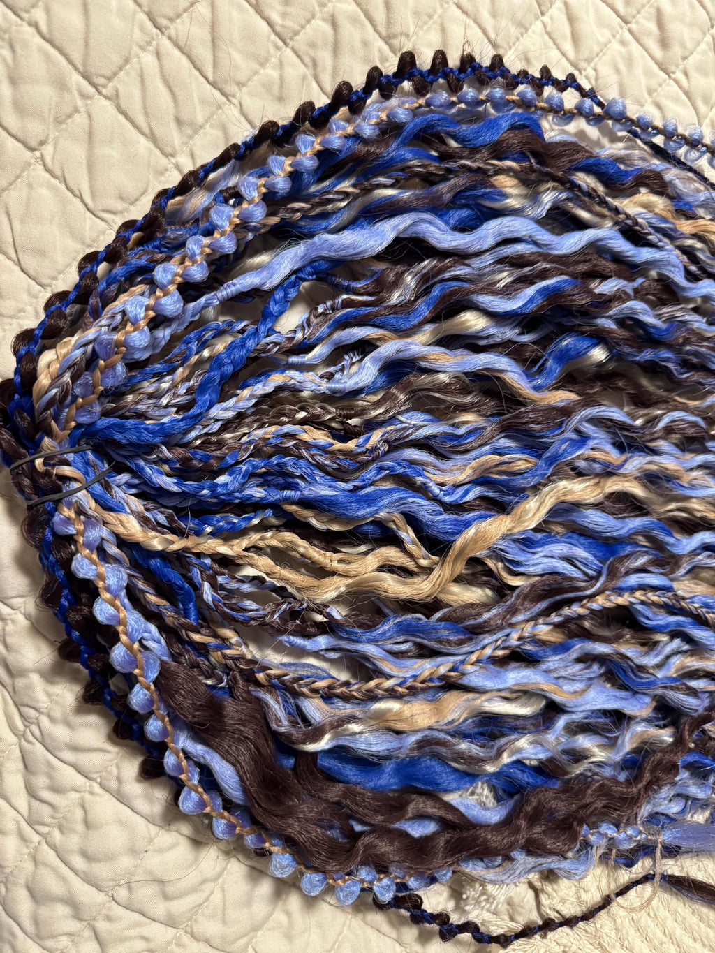 Blueberry chocolate double ended wavy dreads boho