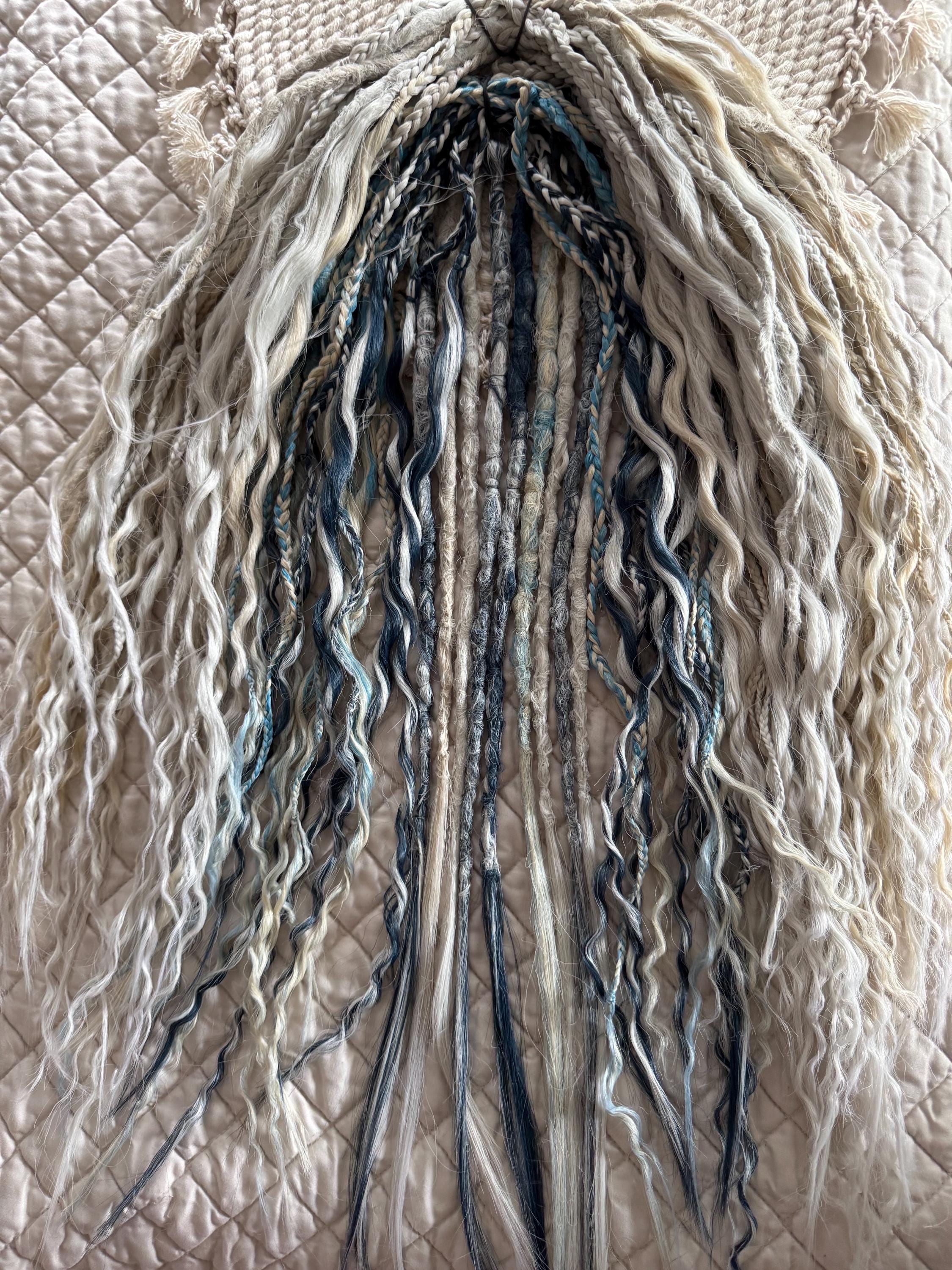 Platinum Moon Boho Dreads & Braids | Platinum, Grey, Blonde & Blue Mixed Dread Set