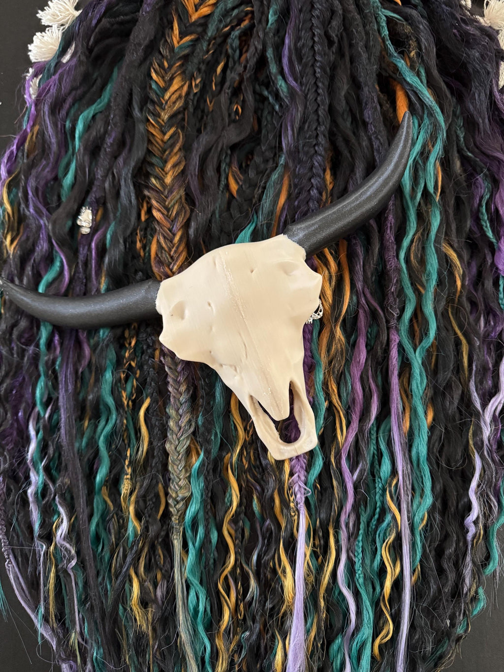 Spooky Vibe Double Ended Wavy Dreads | Skull Charm Dread Set