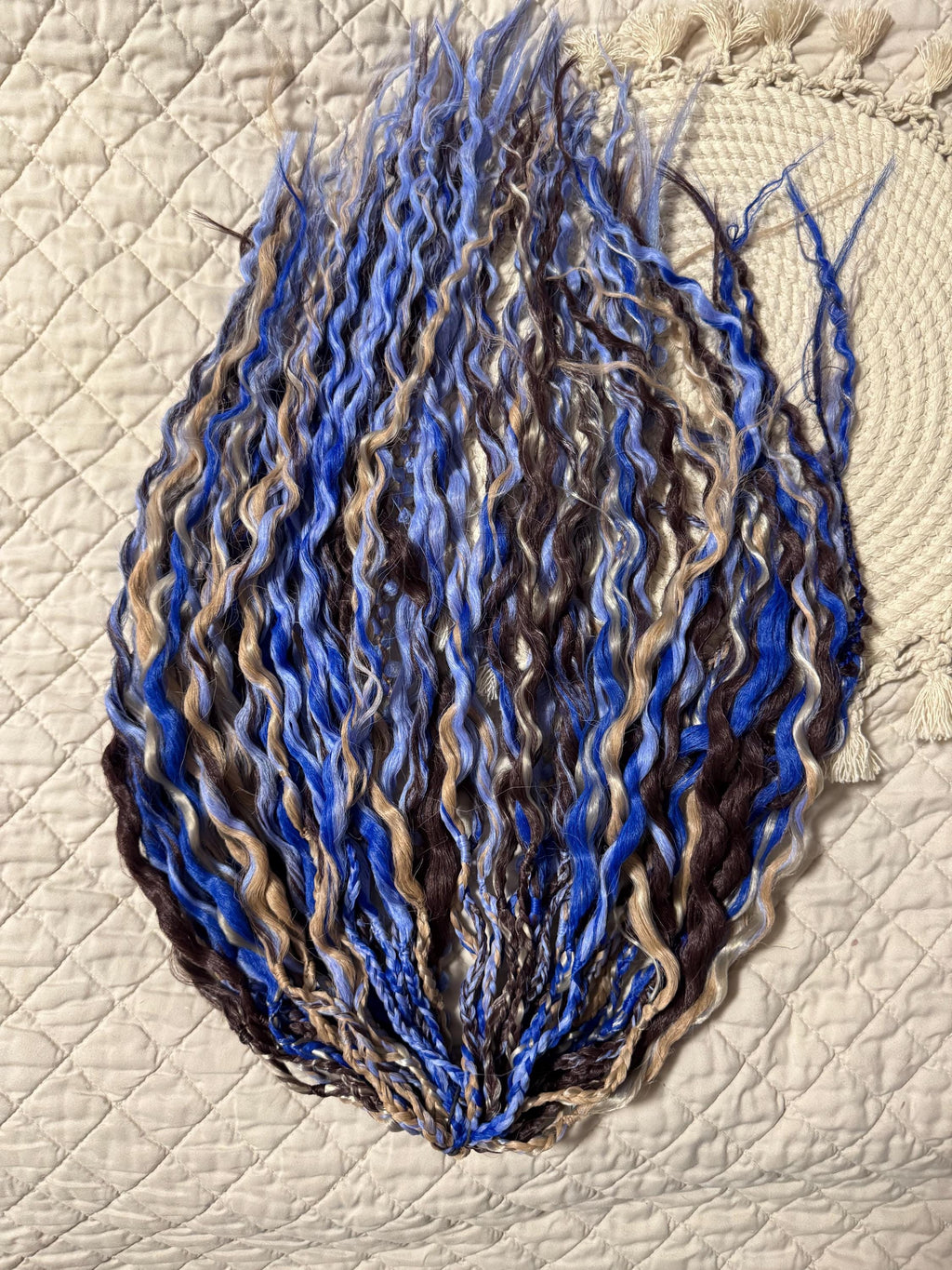 Blueberry chocolate double ended wavy dreads boho