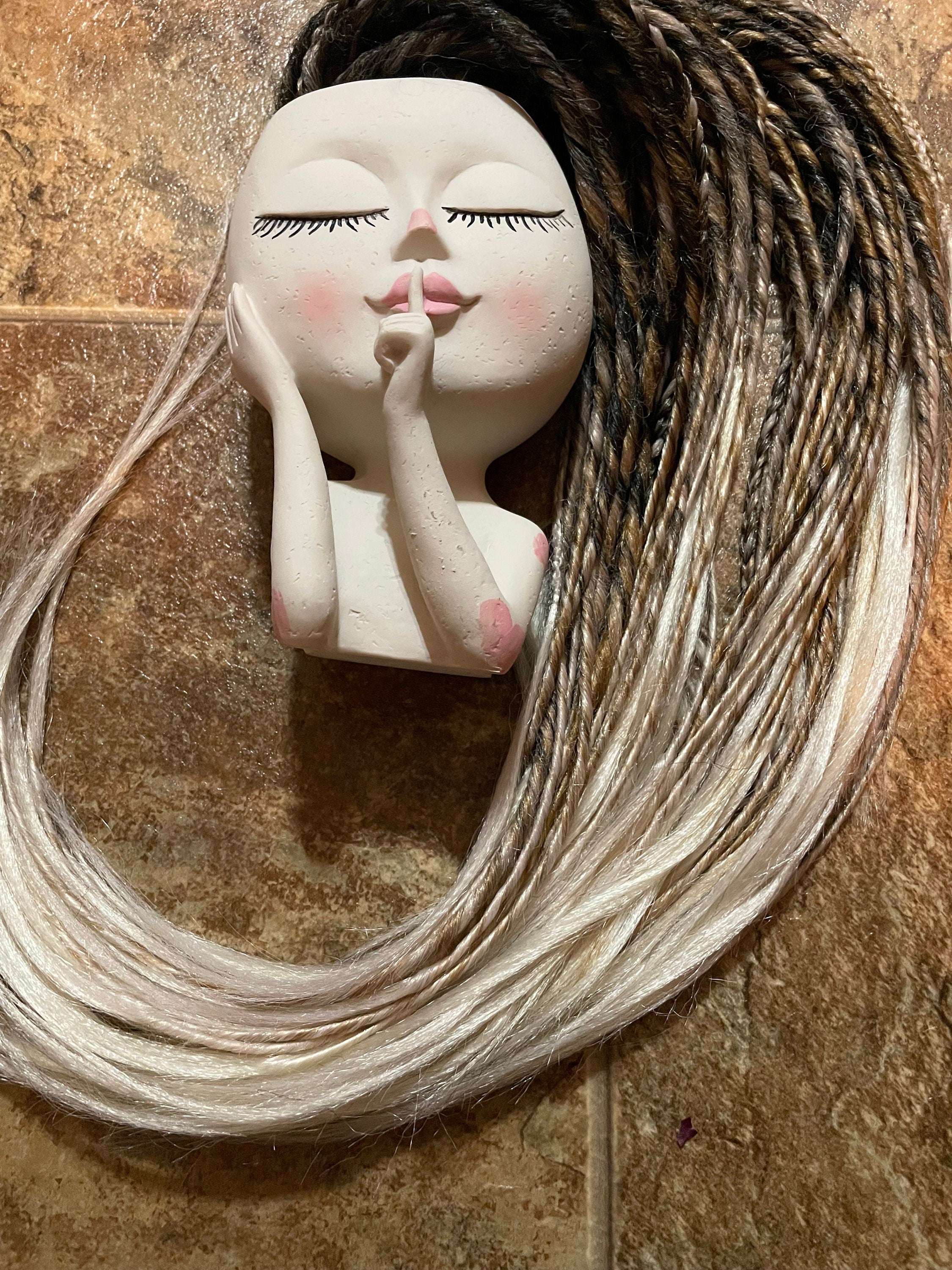Brown to Blonde Ombré Thin Double Ended Dreads | Feathered Ends | Customizable