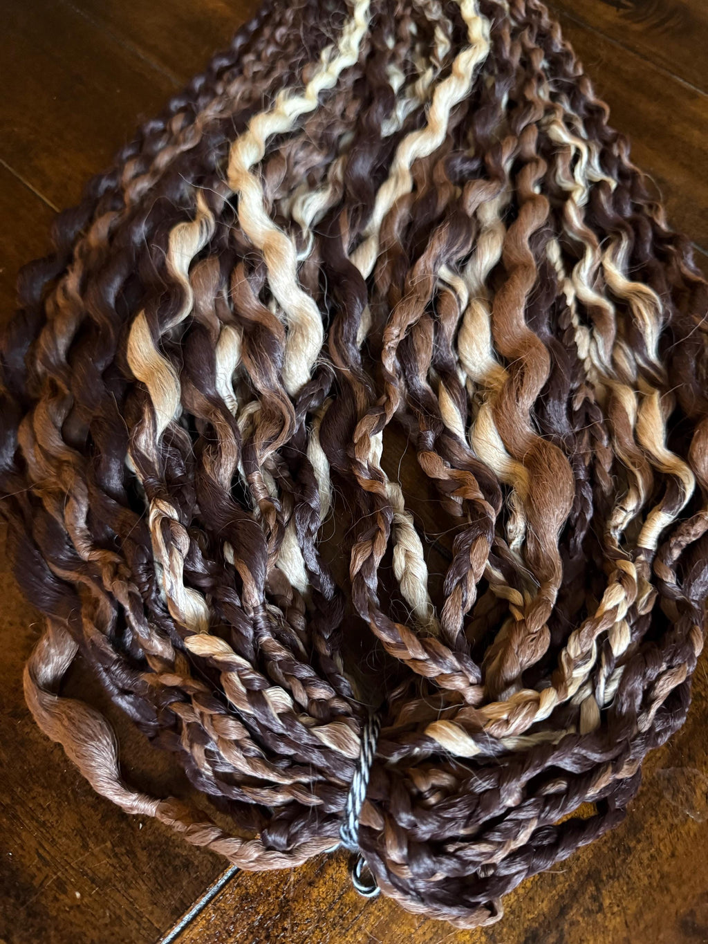Truffle Double Ended Wavy Dreads | Natural Brown Blend Dread Set