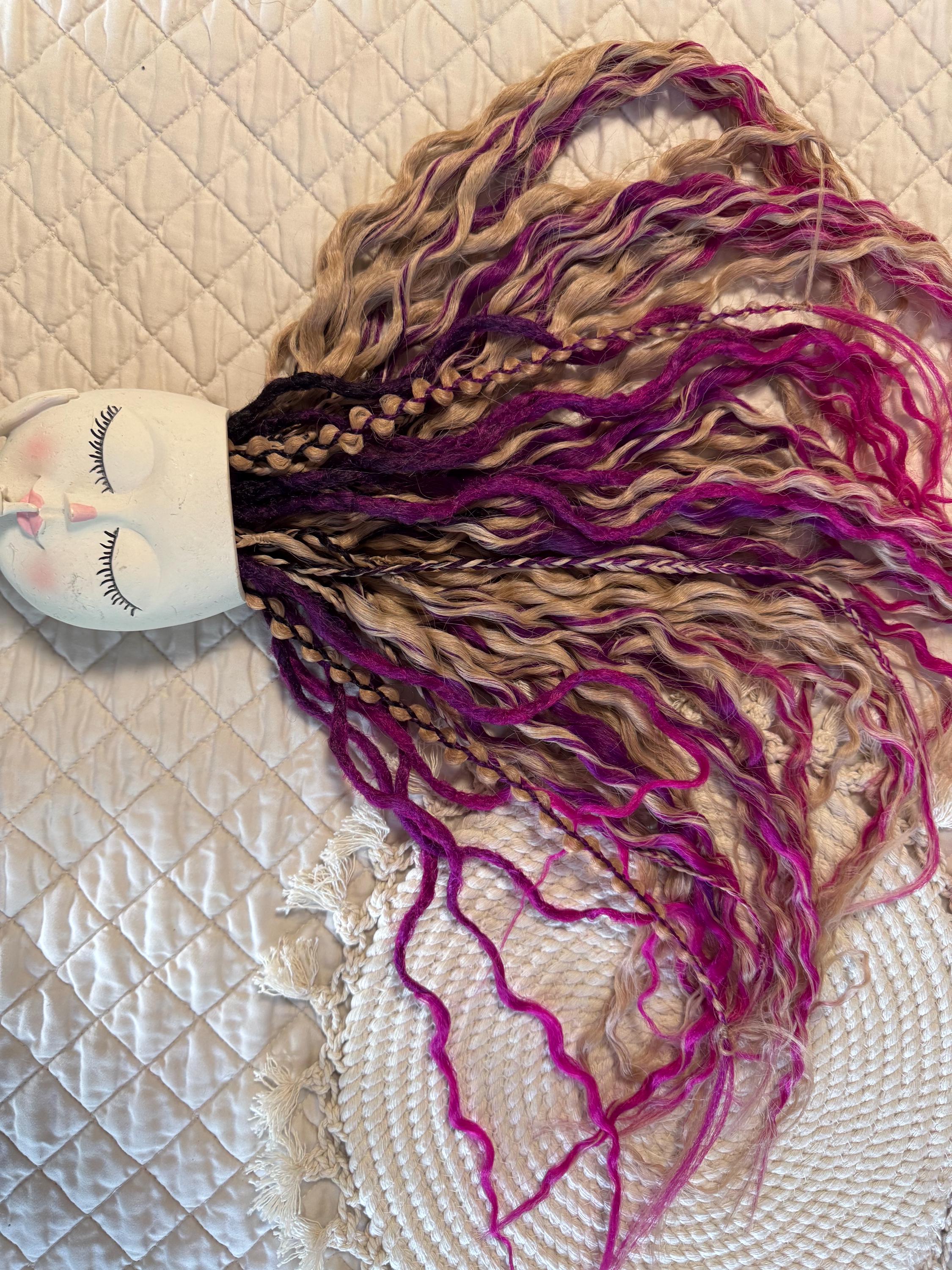 Honey Night Time Double Ended Wavy Dreads | Crochet Dreads & Boho Braids