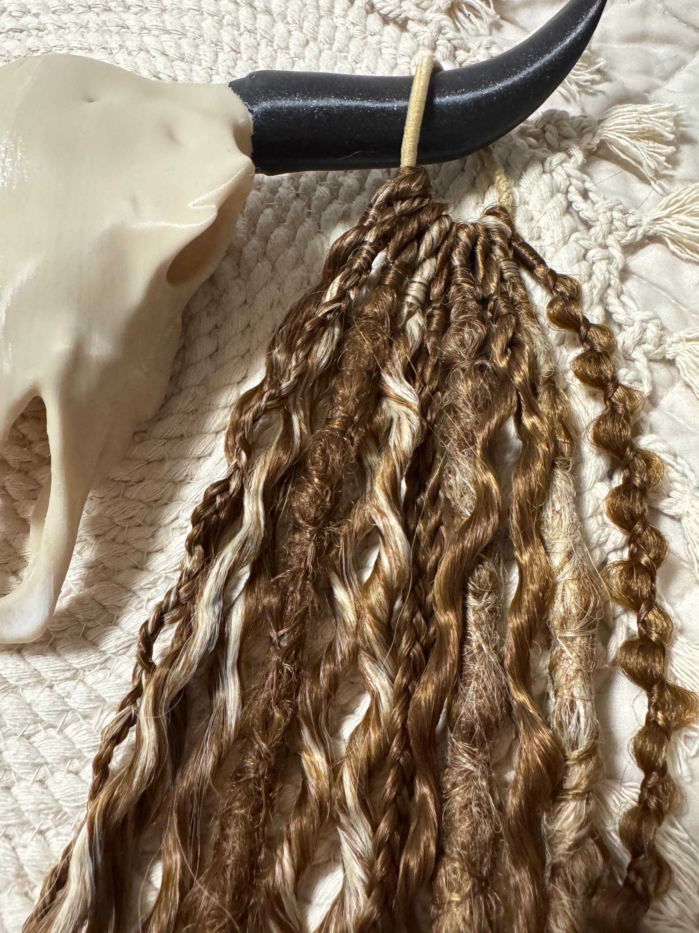 Dreaded Boho Ponytail | Golden Brown & Blonde Dread Hair Piece