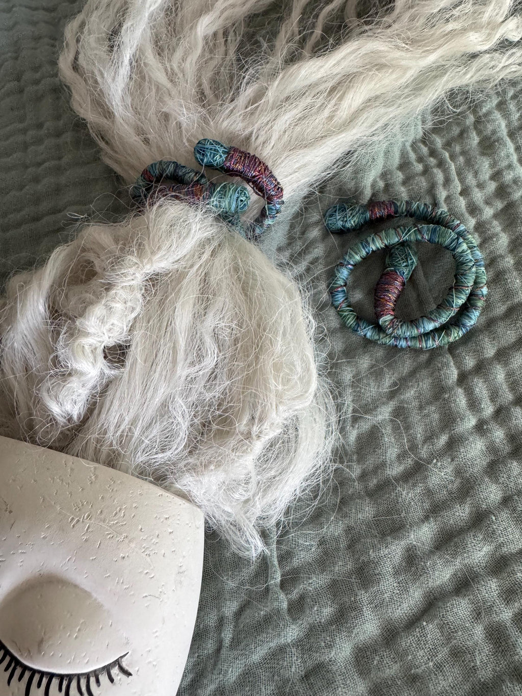 Wrapped bendy dread tie boho