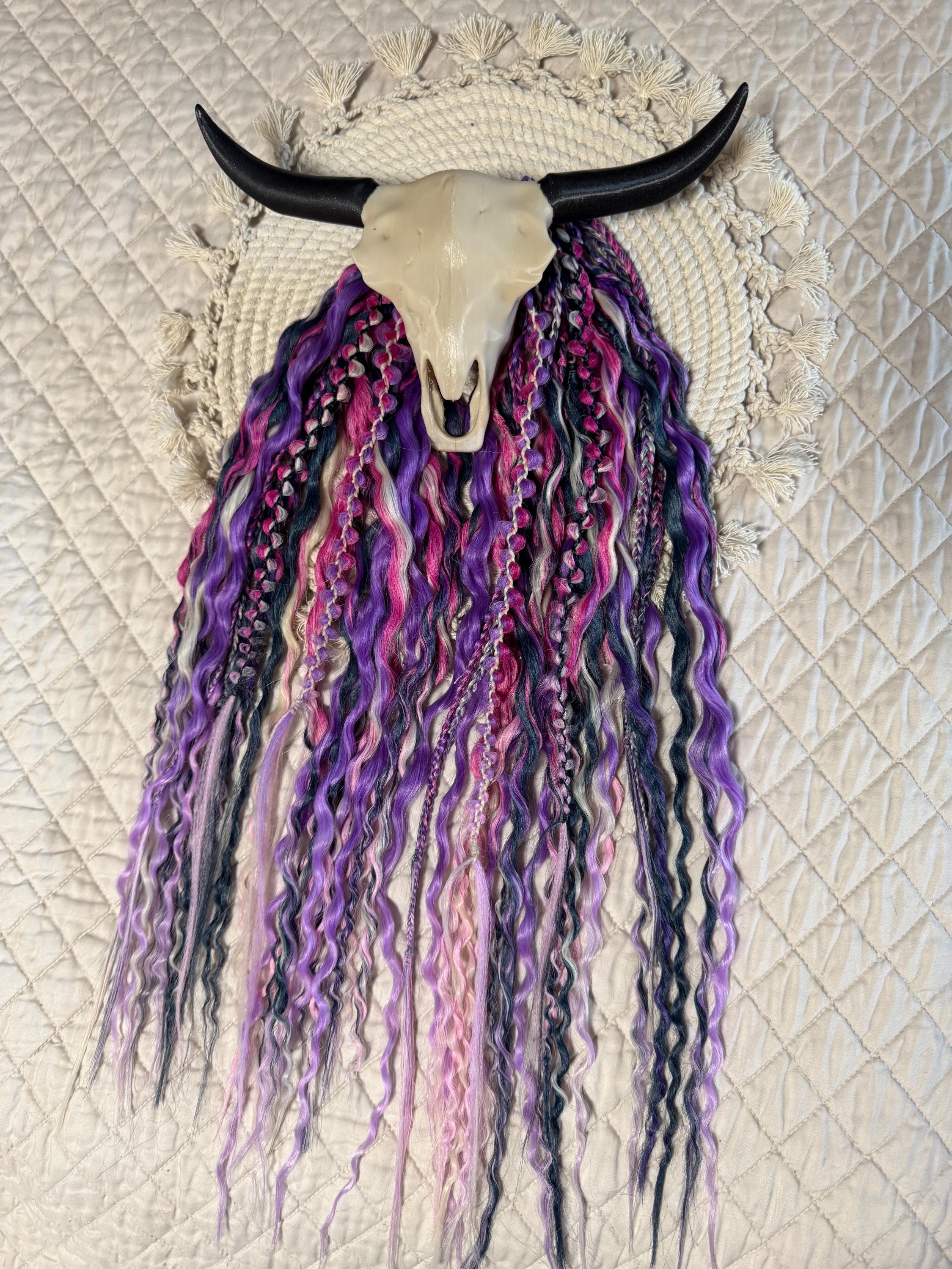 Flower Dream Double Ended Wavy Dreads | Boho Dread Set with Braids
