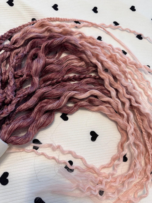 Strawberry  double ended wavy dreads