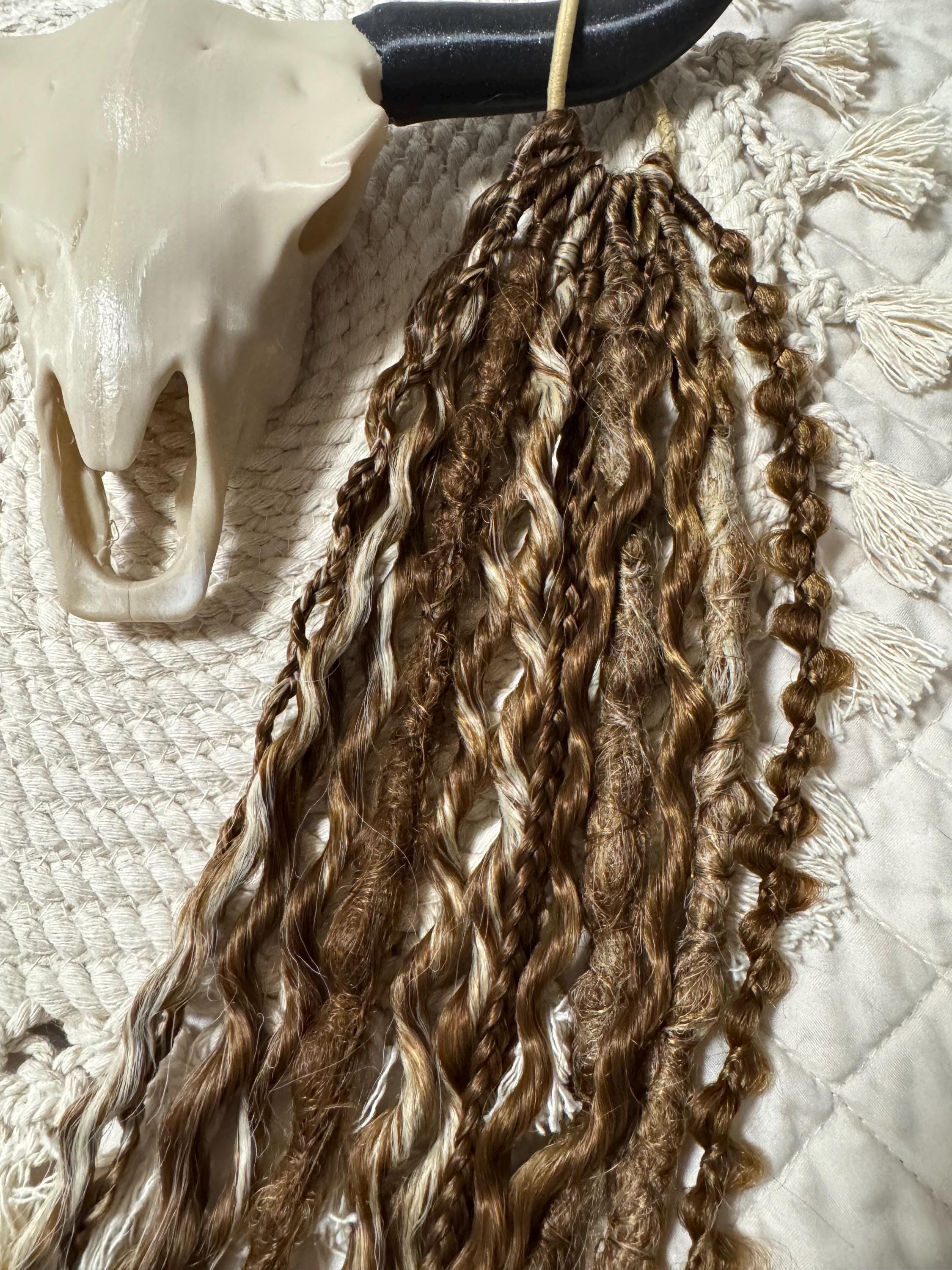 Dreaded Boho Ponytail | Golden Brown & Blonde Dread Hair Piece