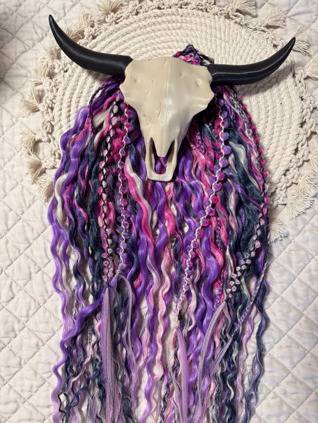 Flower Dream Double Ended Wavy Dreads | Boho Dread Set with Braids
