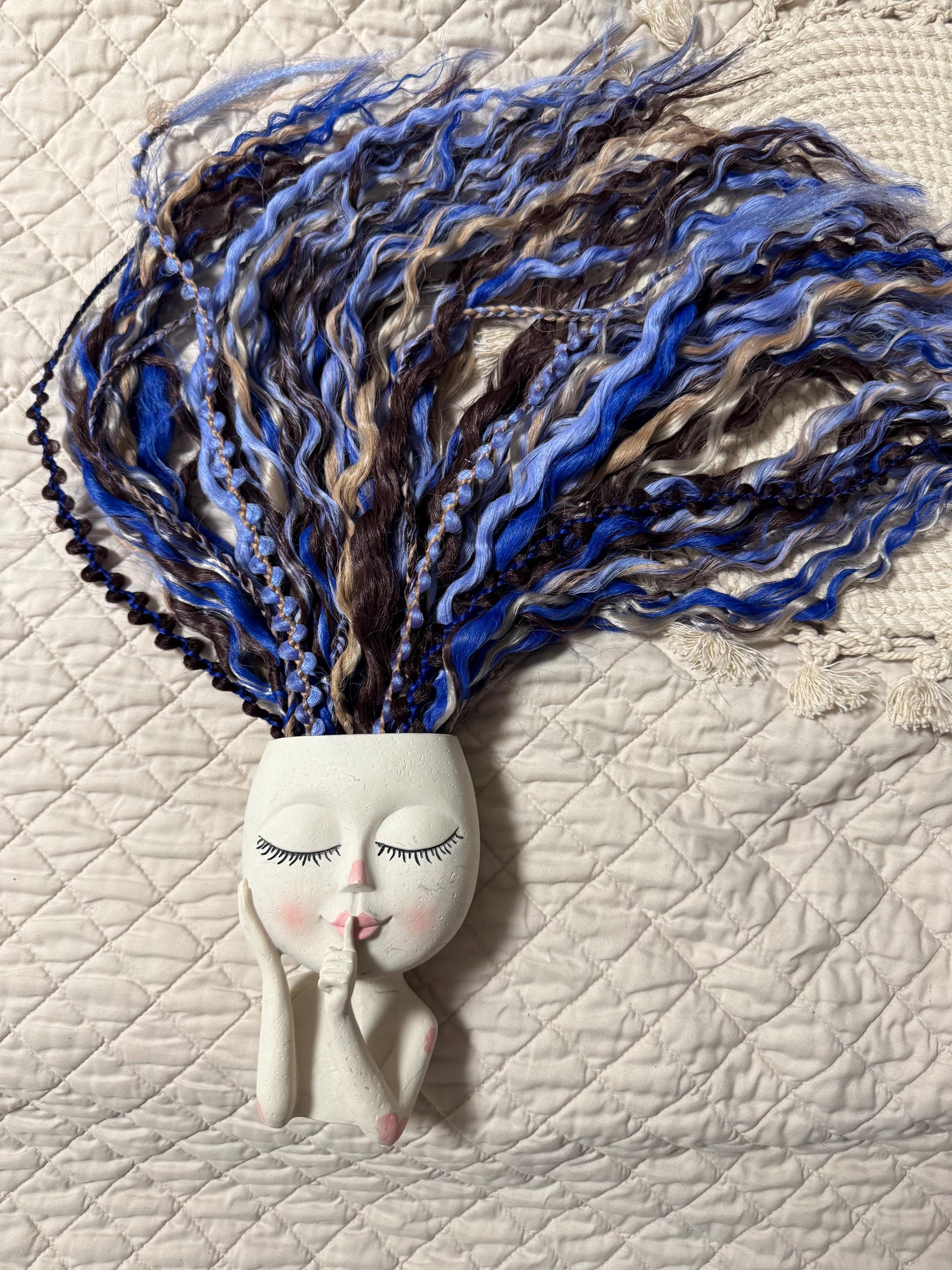 Blueberry chocolate double ended wavy dreads boho