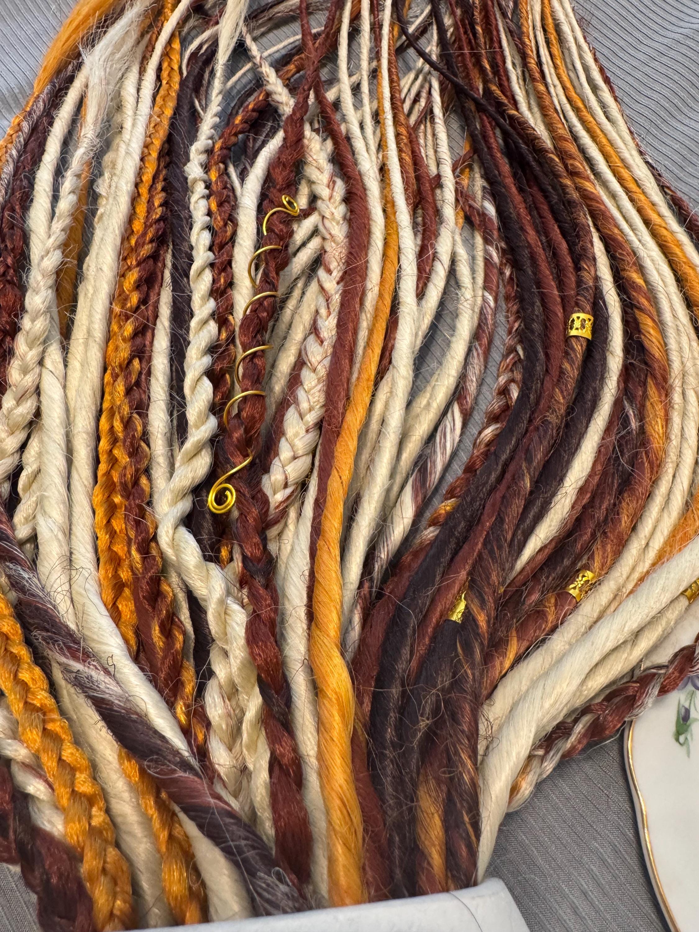 Blonde with cowboy copper accents double ended dreads