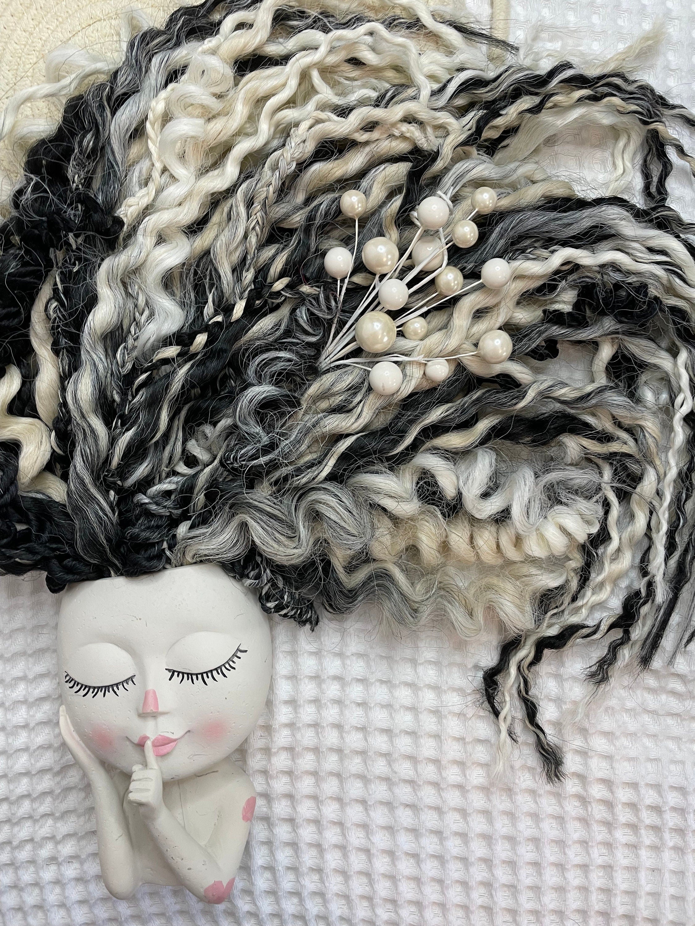 Black and White Wavy Dreads