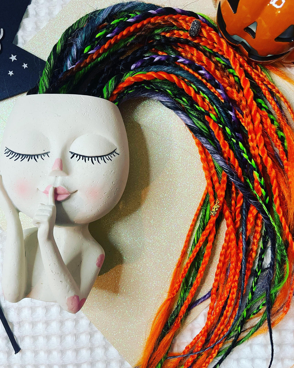 Spooky Double Ended Thin Dreads | Skull Charm Dread Set