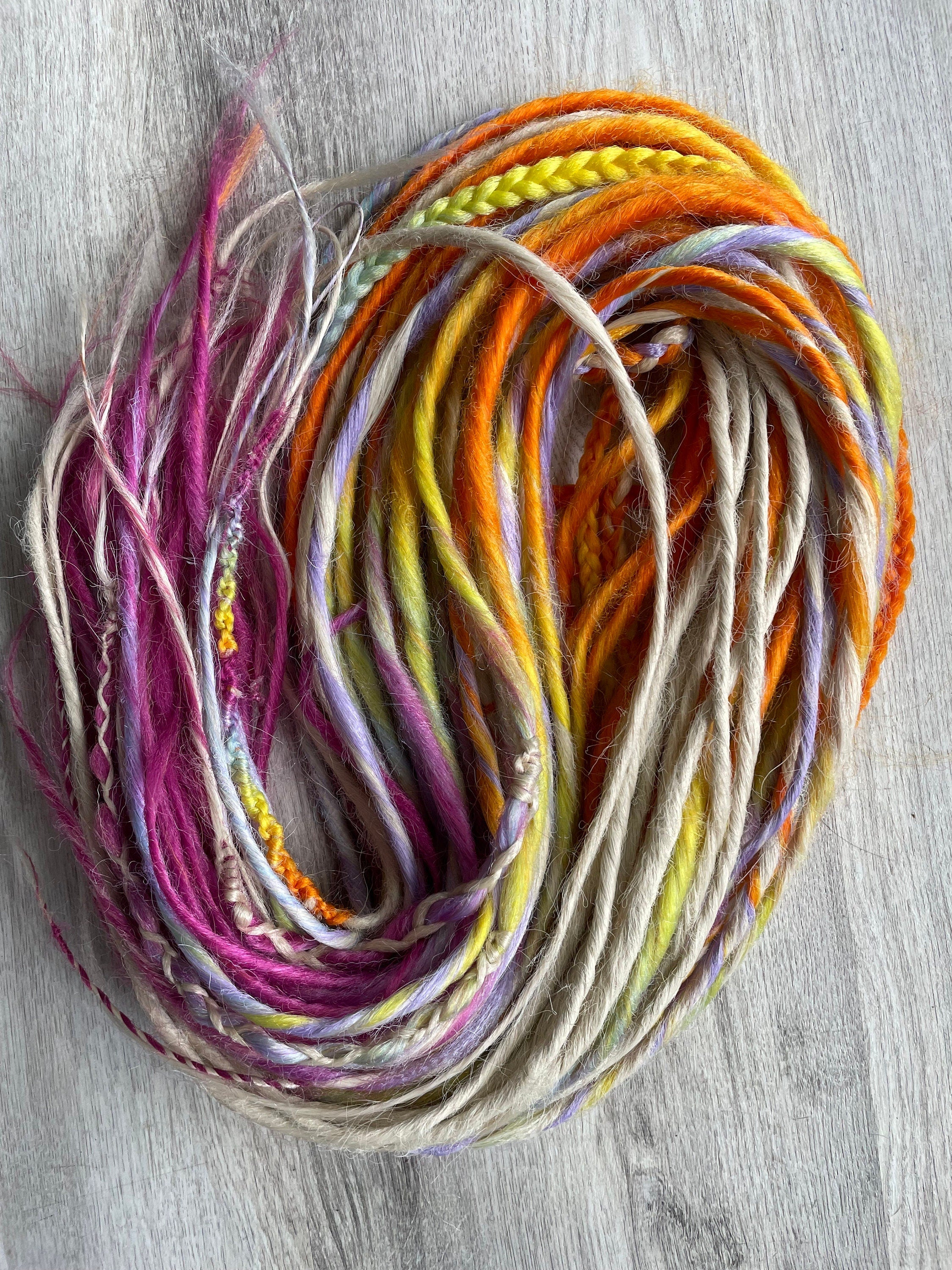 Rainbow Ombré & Blonde Thin Synthetic Dreads | Double Ended Dread Set