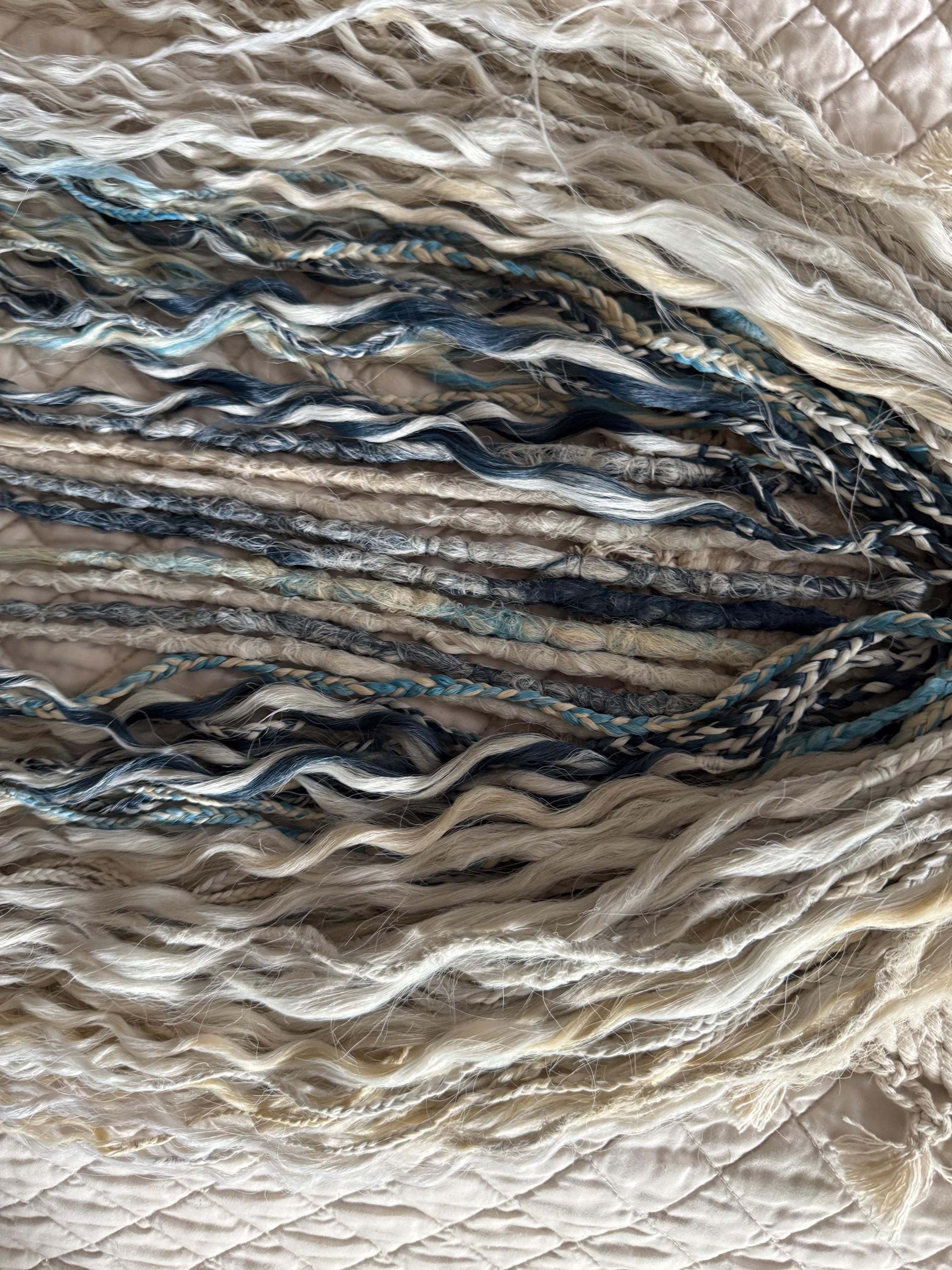 Platinum Moon Boho Dreads & Braids | Platinum, Grey, Blonde & Blue Mixed Dread Set