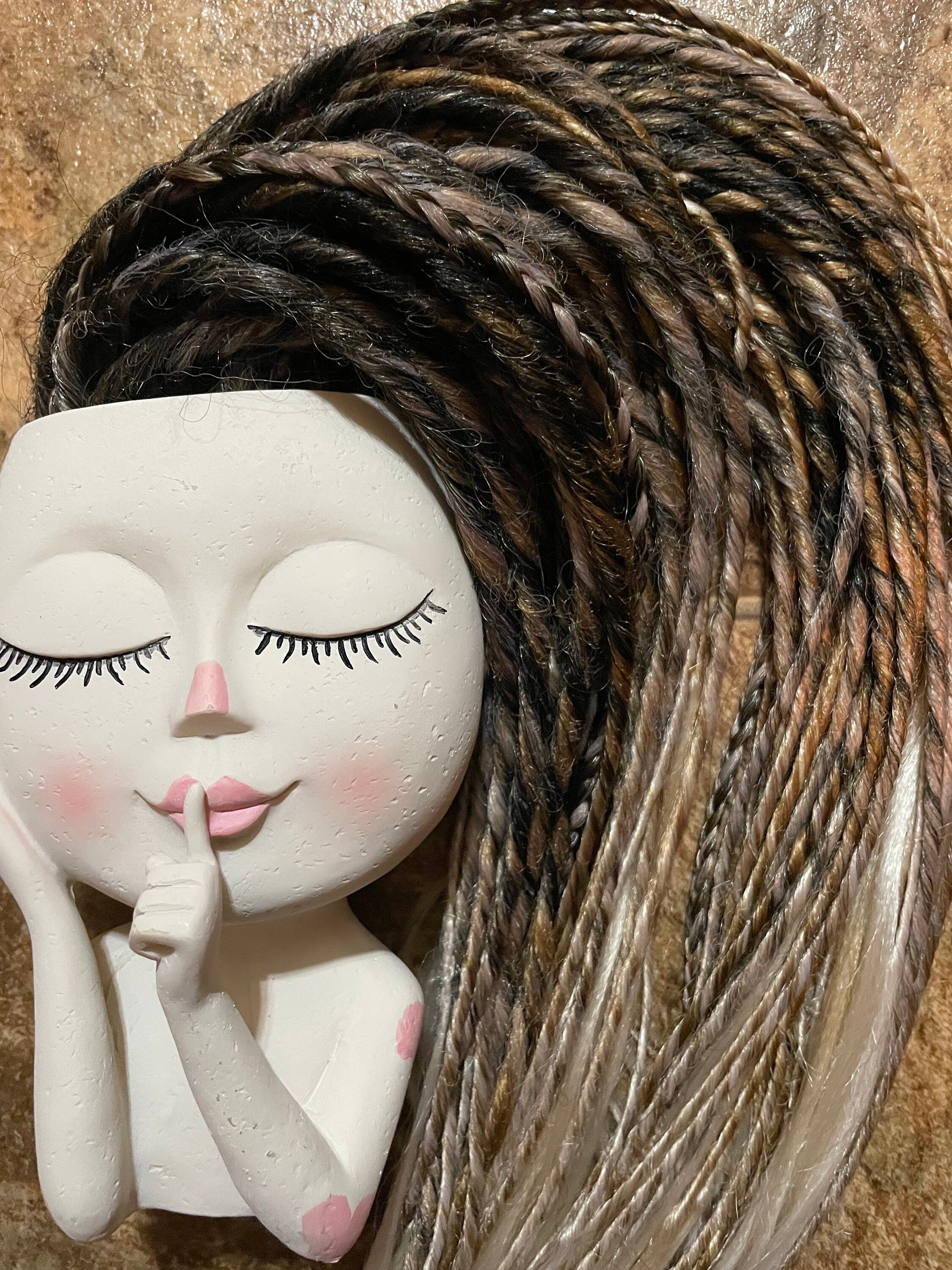 Brown to Blonde Ombré Thin Double Ended Dreads | Feathered Ends | Customizable