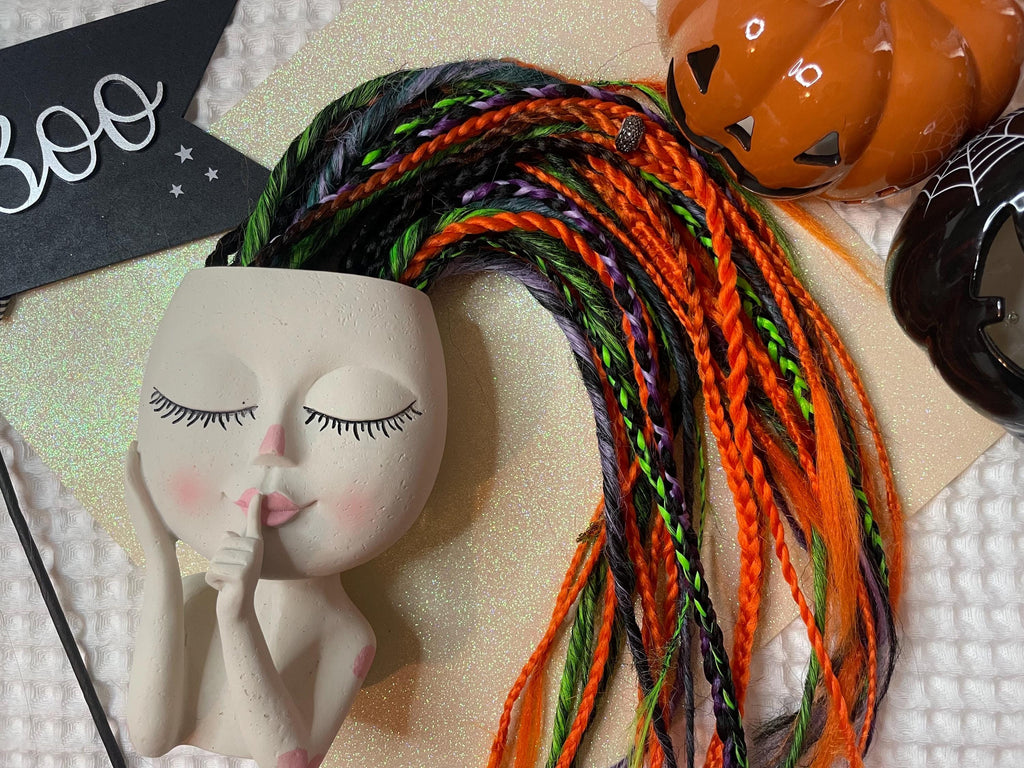 Spooky Double Ended Thin Dreads | Skull Charm Dread Set