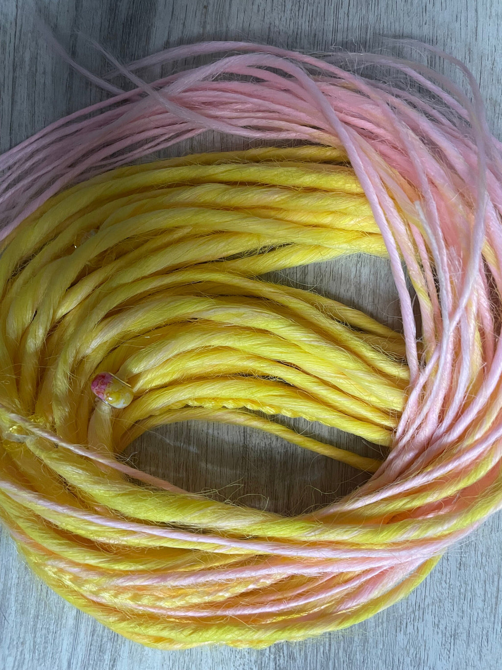 Pink Lemonade Thin Synthetic Dreads | Yellow to Pink Ombré Dread Set with Beads