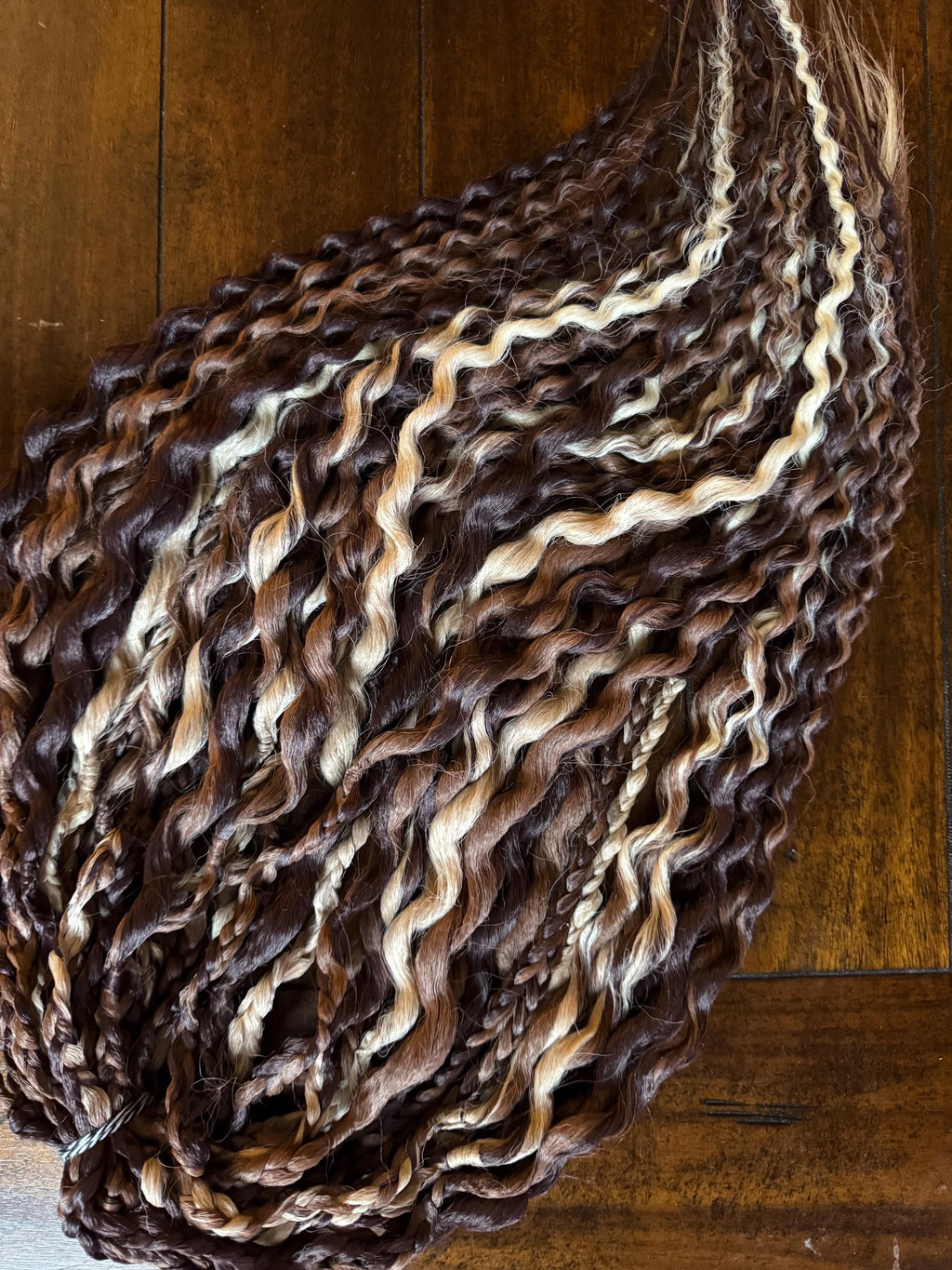 Truffle Double Ended Wavy Dreads | Natural Brown Blend Dread Set