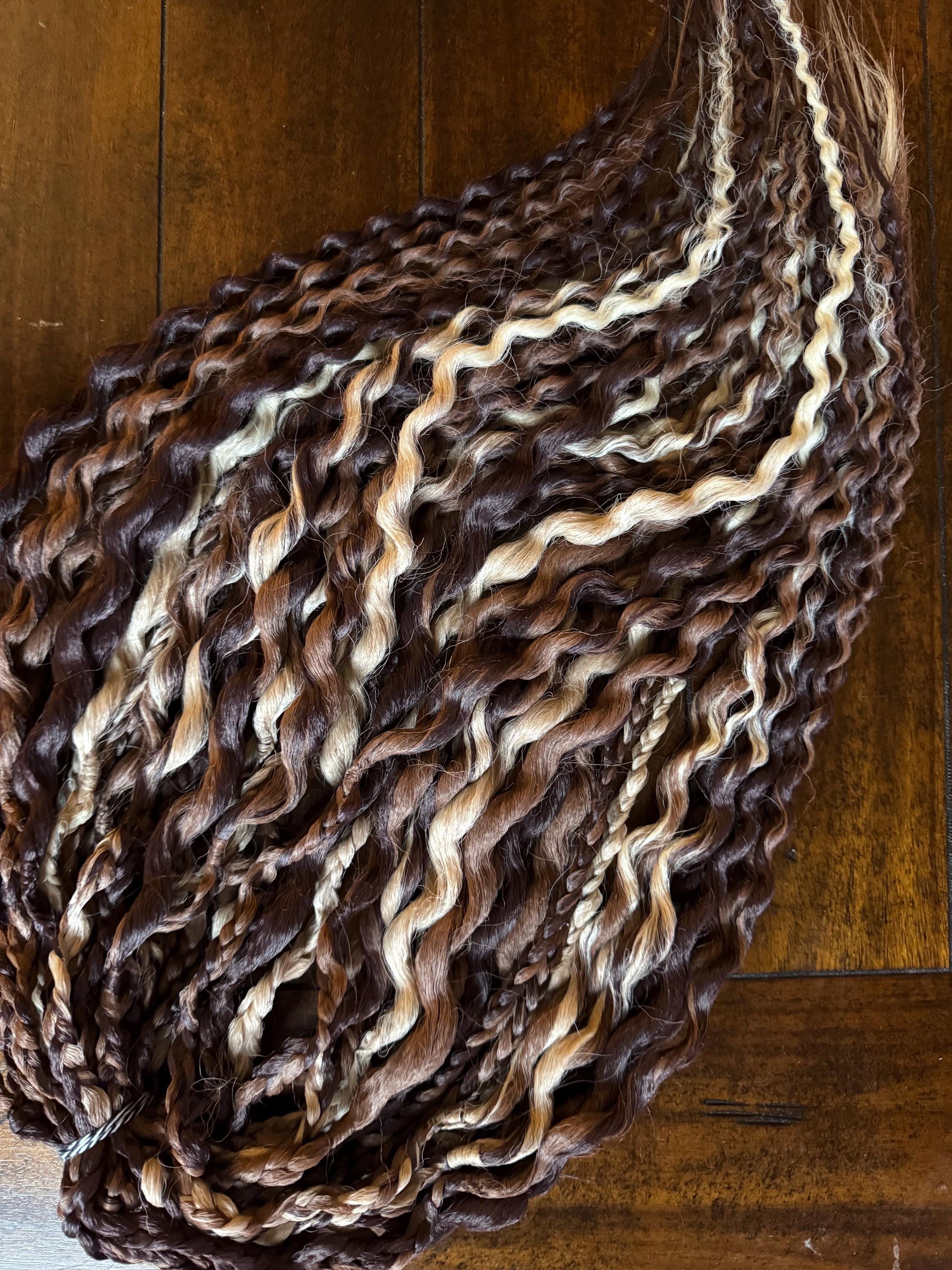 Truffle Double Ended Wavy Dreads | Natural Brown Blend Dread Set